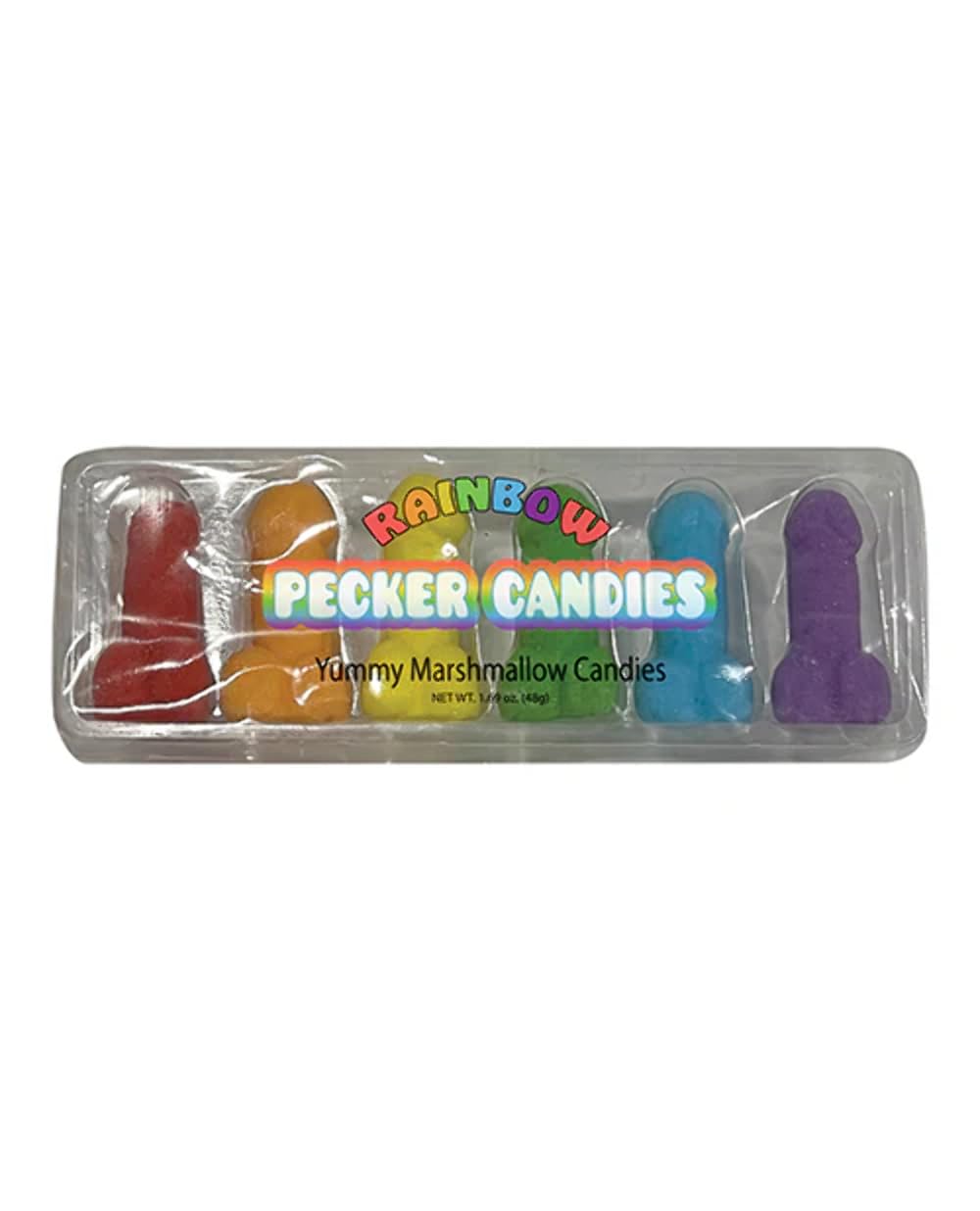 Kheper Games Rainbow Penis Marshmallow Candies - Colorful Novelty Candy for Bachelorette Parties, Adult Gag Gifts & Fun Celebrations