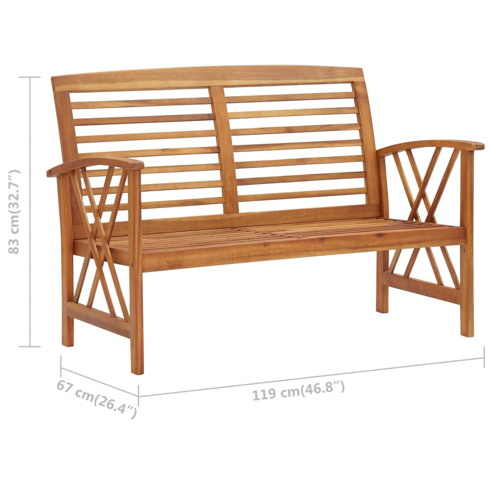 Tidyard Acacia Wood Garden Bench - 46.9