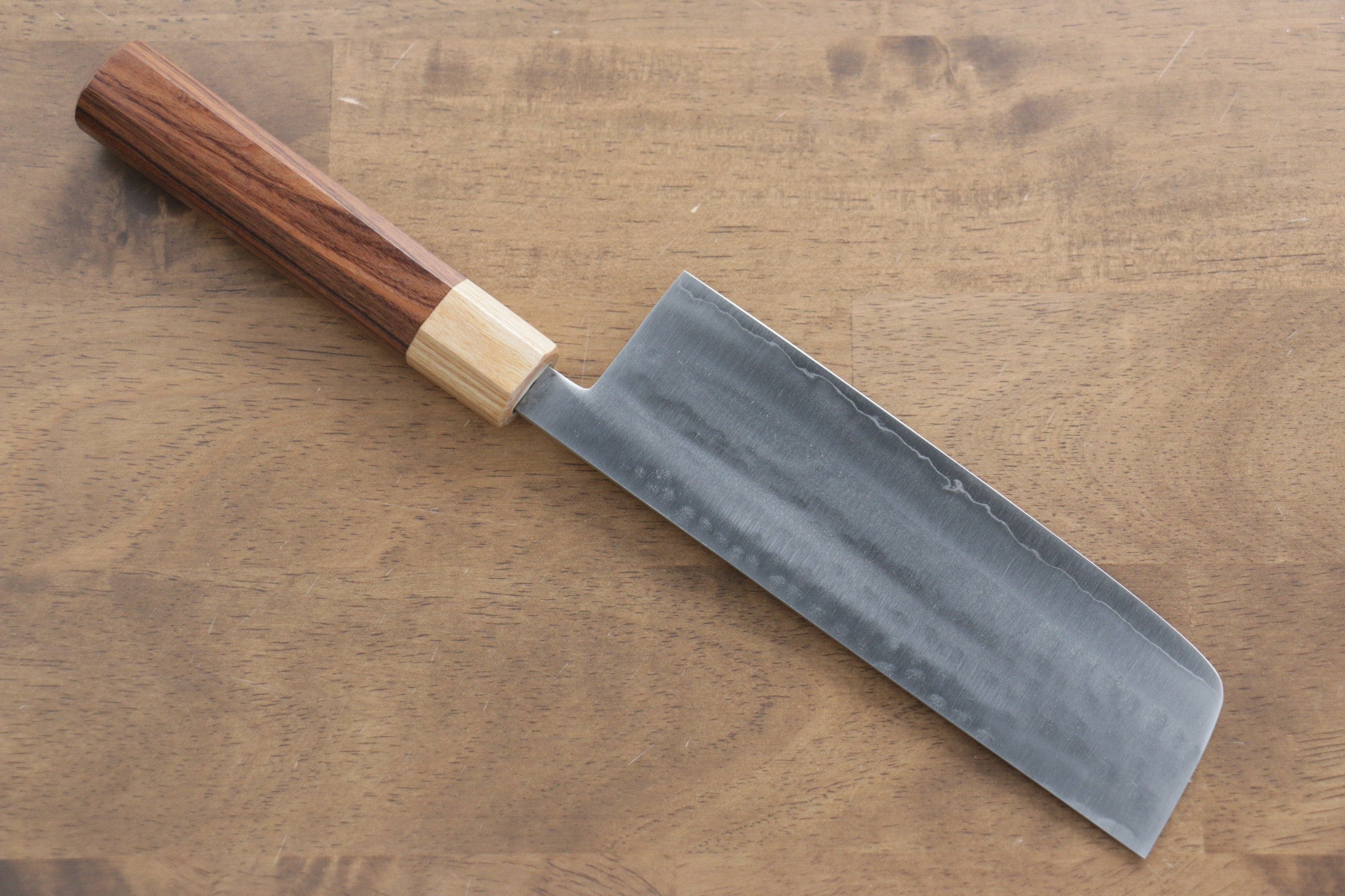 Premium Kunihira VG1 Hammered Nakiri Knife 165mm - Japanese Chef Knife with Morado Wood Handle - Perfect for Slicing, Dicing & Chopping Vegetables - Ideal for Home Cooks & Professional Chefs