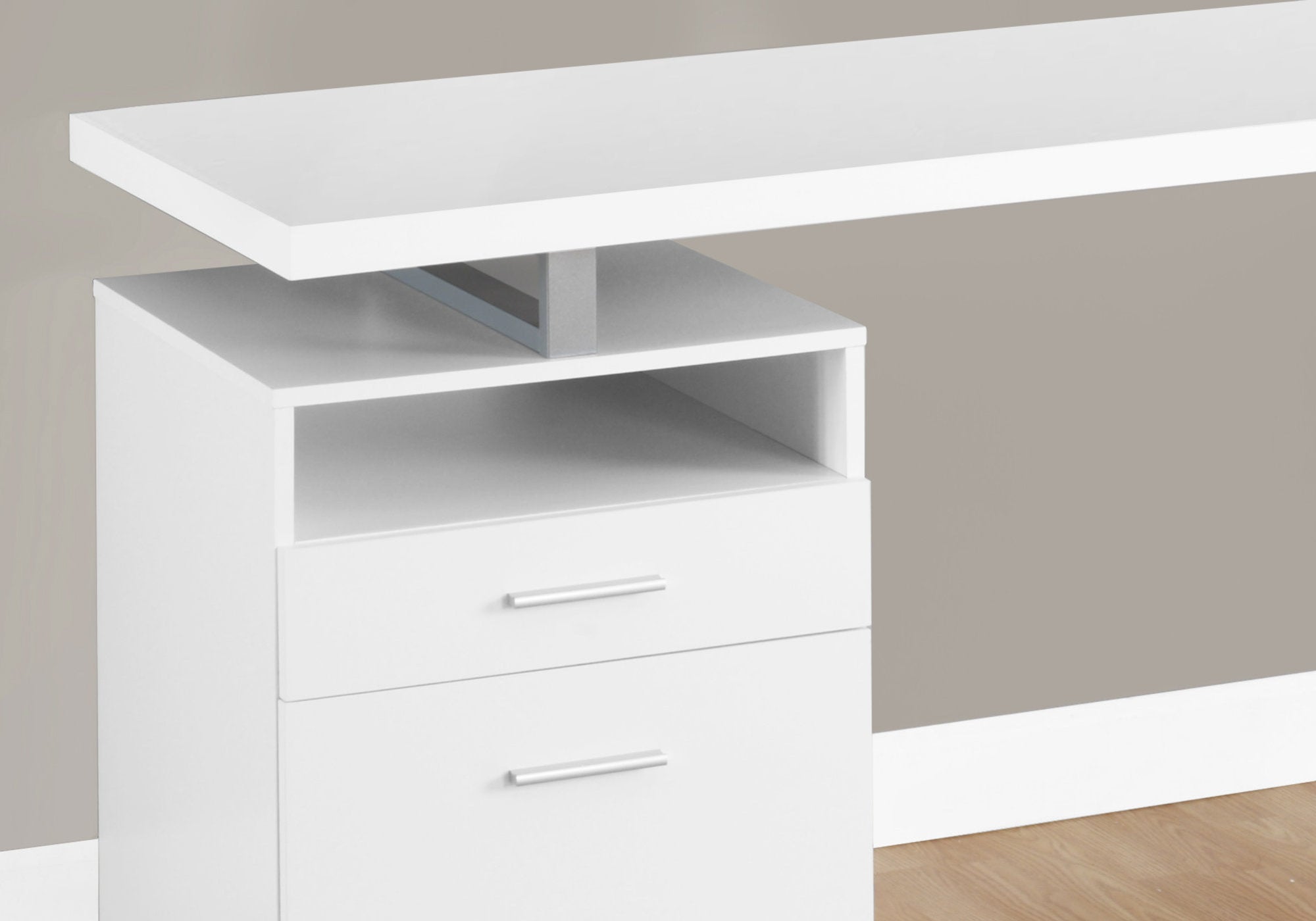 60L White & Silver Metal Office Series Storage Cabinet - Perfect for Home, Office & Workspace Organization