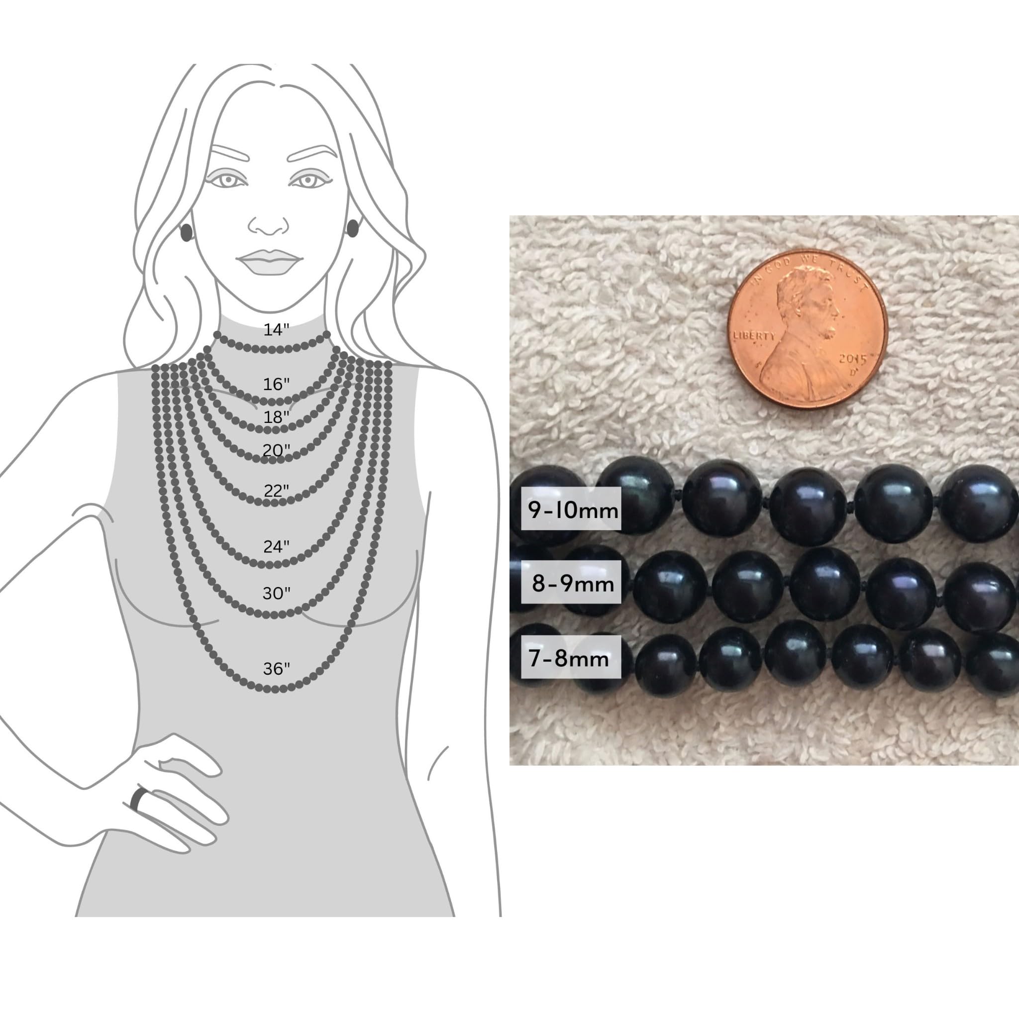 II ROUND PEARL II Genuine Black Cultured Freshwater Pearl Necklace - Sterling Silver Jewelry for Women & Men | Elegant Wedding, Anniversary & Birthday Gift | Perfect for Formal Events, Date Nights & Special Occasions
