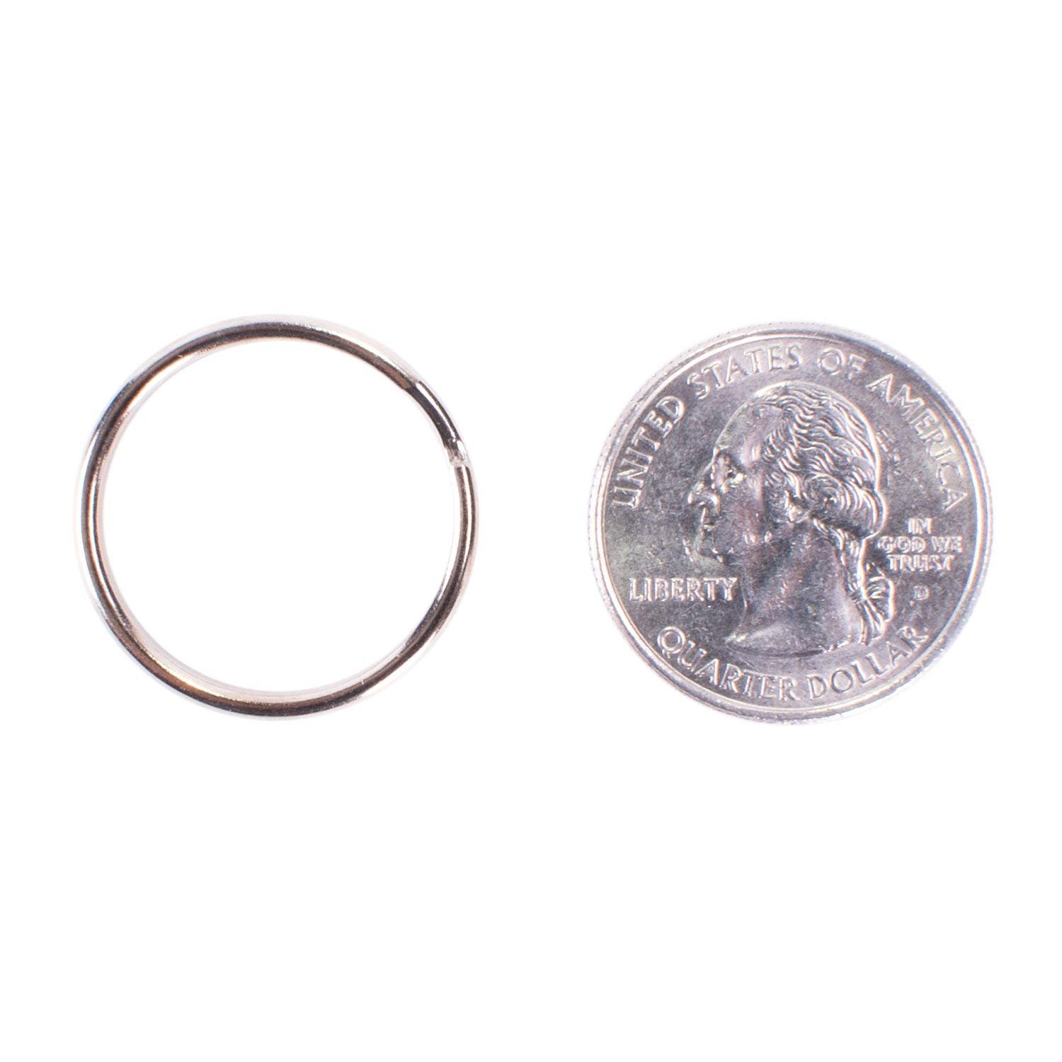 25mm Split Ring Keychains - 100 Pack Metal Keyrings for Keys, Lanyards & Crafts
