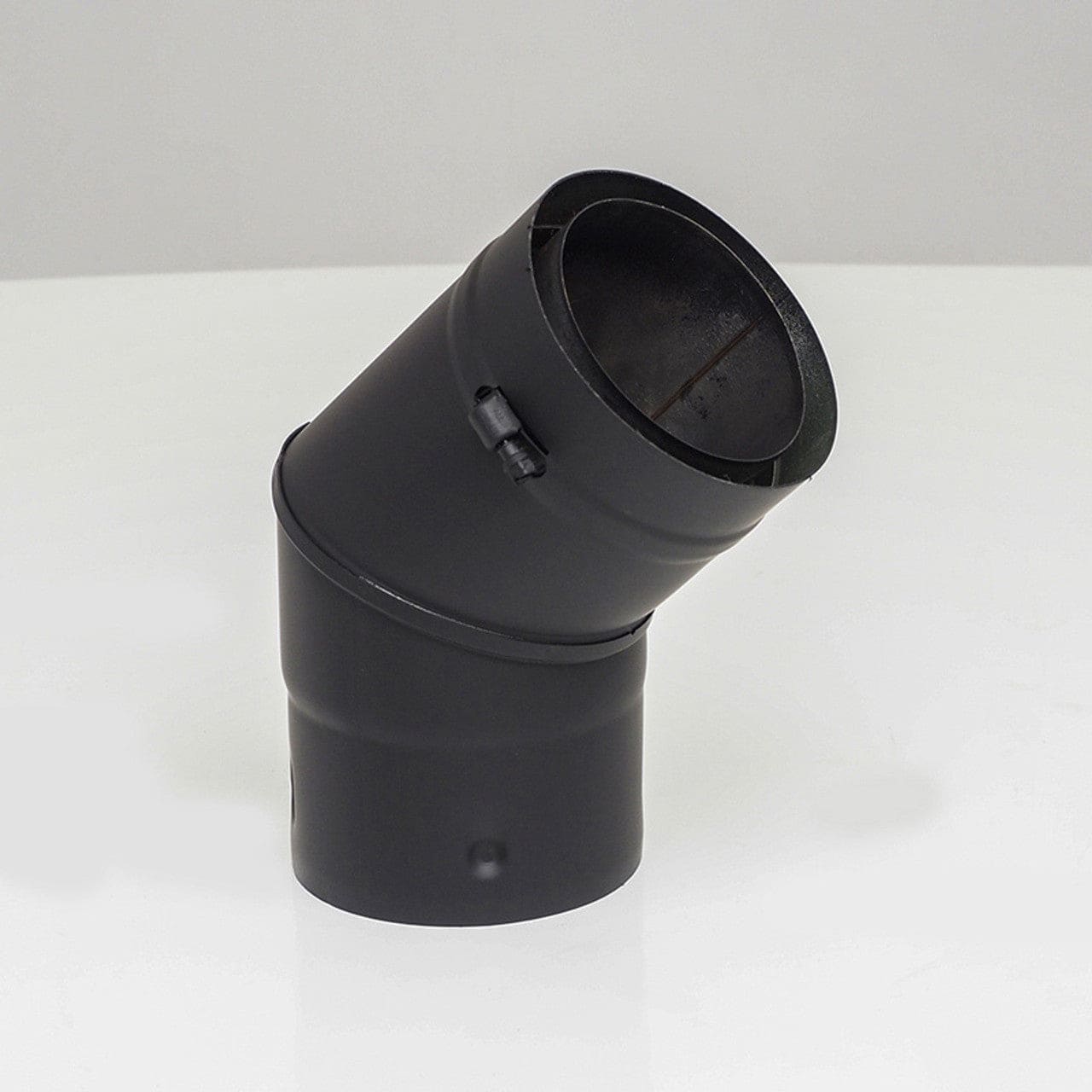 Stainless Steel 304L Inner/Galvanized Outer 45 Degree Black Fixed Elbow - 3 Ventis Pelletvent VPB EL0345 - Perfect for HVAC Systems, Pellet Stoves & Industrial Ventilation