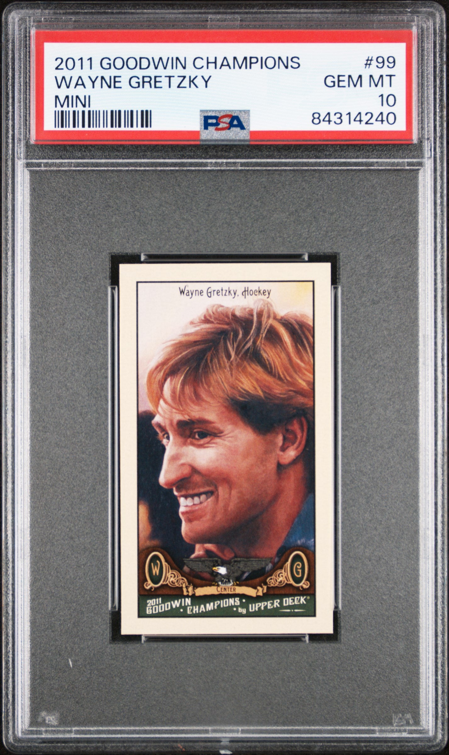 2011 Goodwin Champions Wayne Gretzky Mini #99 PSA 10 GEM MT Hockey Card - Perfect for Collectors, Sports Memorabilia Displays & Investment Portfolios