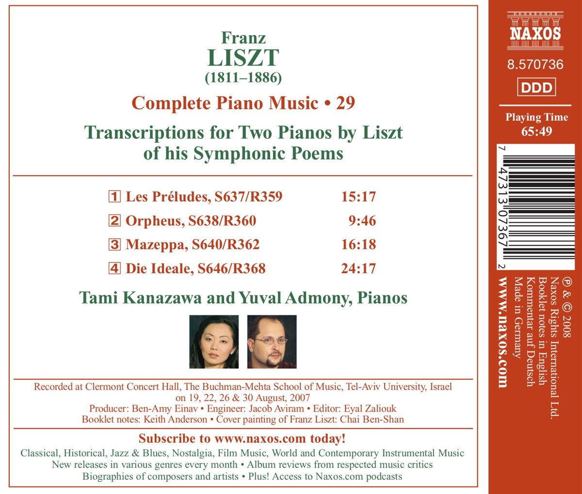 Liszt Complete Piano Music Vol. 29: Music for 2 Pianos - Les Preludes, Orpheus, Mazeppa, Die Ideale | Classical Piano Duets for Concerts, Recitals & Home Music Enjoyment