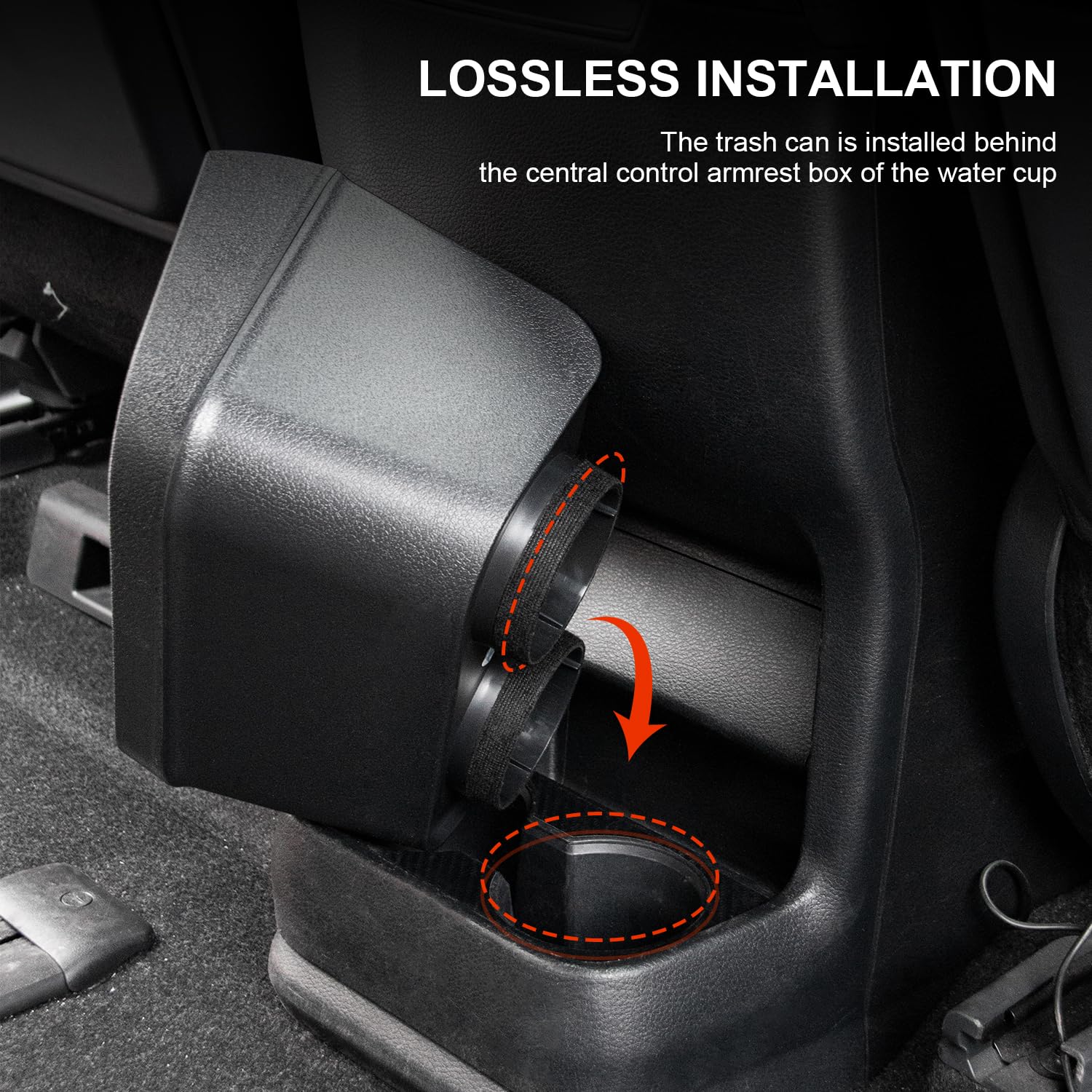 Premium Car Trash Can with Lid - Cup Holder Compatible with Toyota Sienna 2021-2025 Models, Back Seat Organizer for Snacks & Road Trips (Brown) - Ideal for Family Travel, Commuting & Road Trips