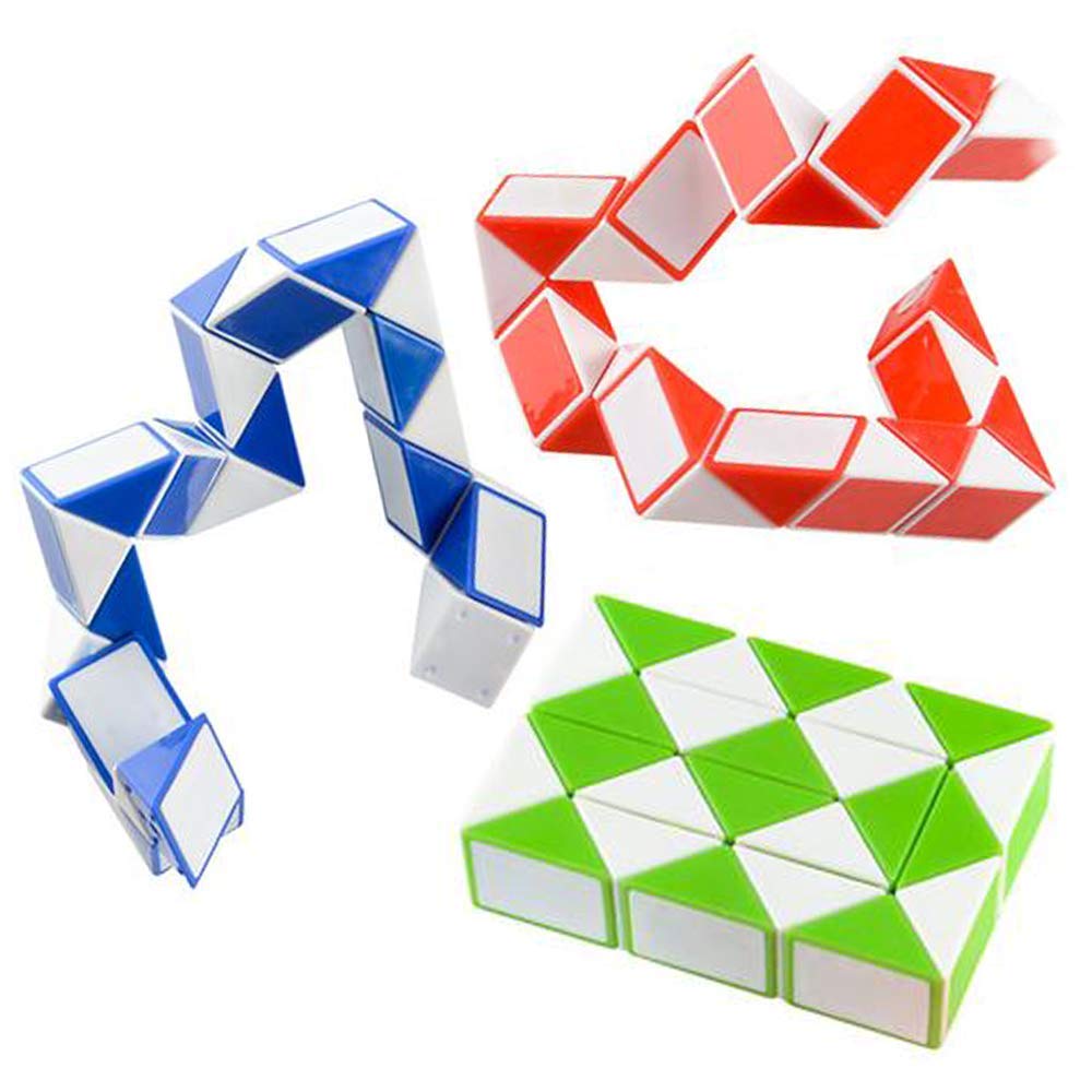 ArtCreativity 3-Pack Twist Puzzle Snake - Fidget Cube Sensory Toys for Kids & Adults - Stress Relief & Focus Aid - Perfect for Autism, Birthday Party Favors, Goodie Bags & Classroom Rewards