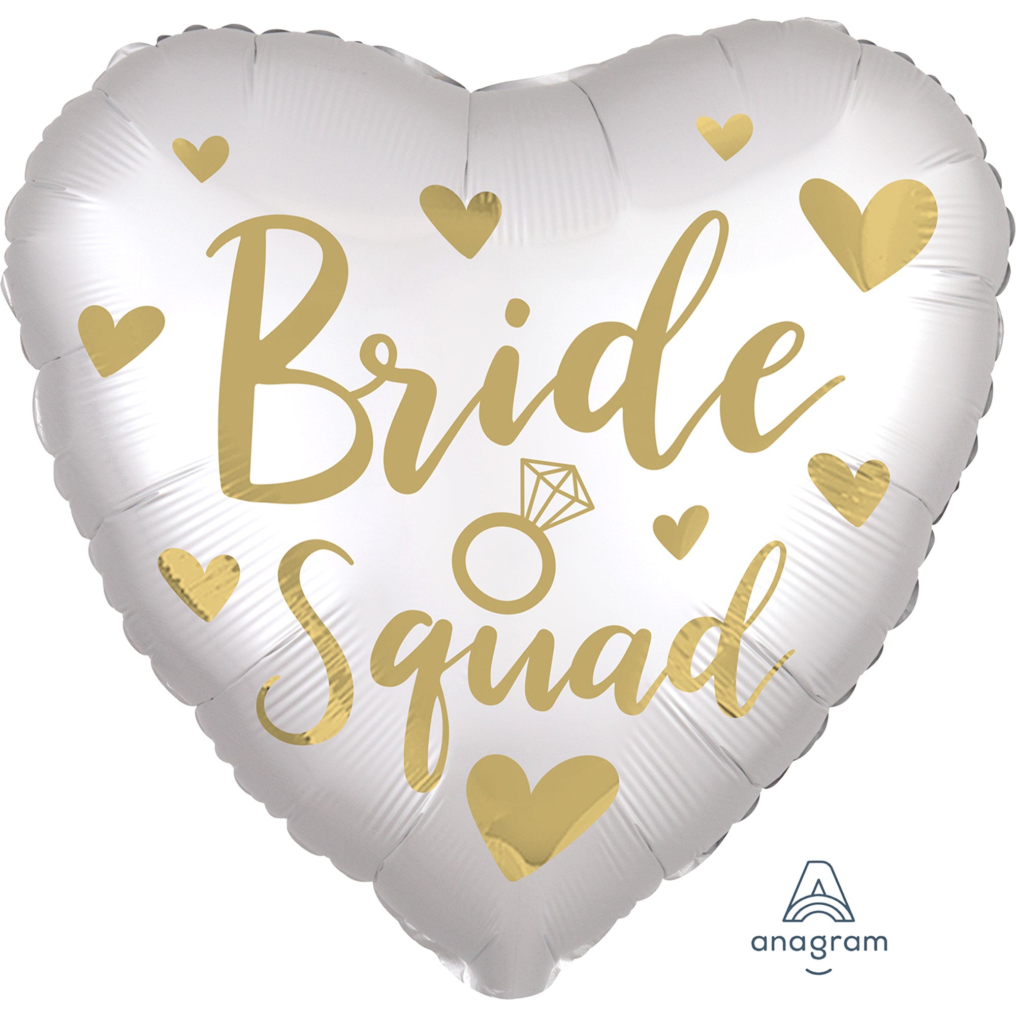 45cm Standard XL Satin Bride Squad Balloon - Wedding Party Decorations, Bridal Shower Decor, Bachelorette Party Supplies for Photo Backdrops & Balloon Arches