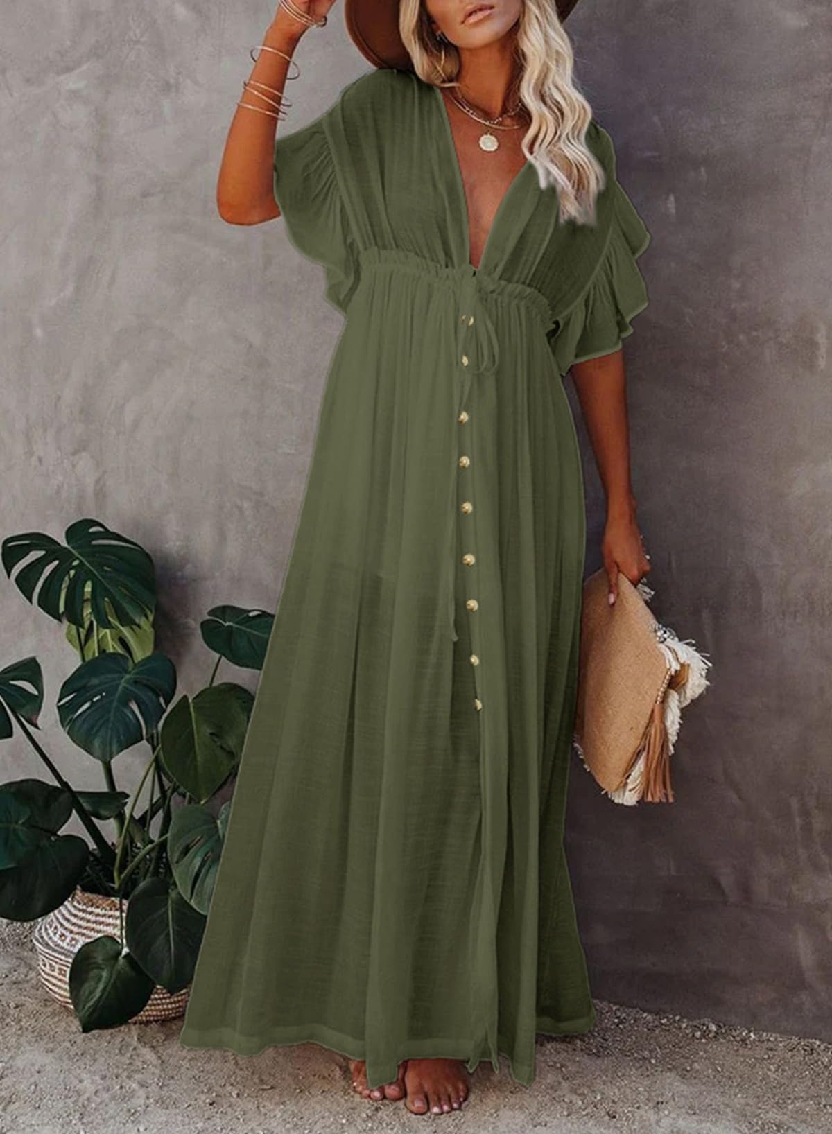 Dokotoo Women's Summer Beach Cover Up Dress - Boho Flowy Maxi Dress for Vacation, Poolside, and Casual Outings | 2024 Trendy Fashion