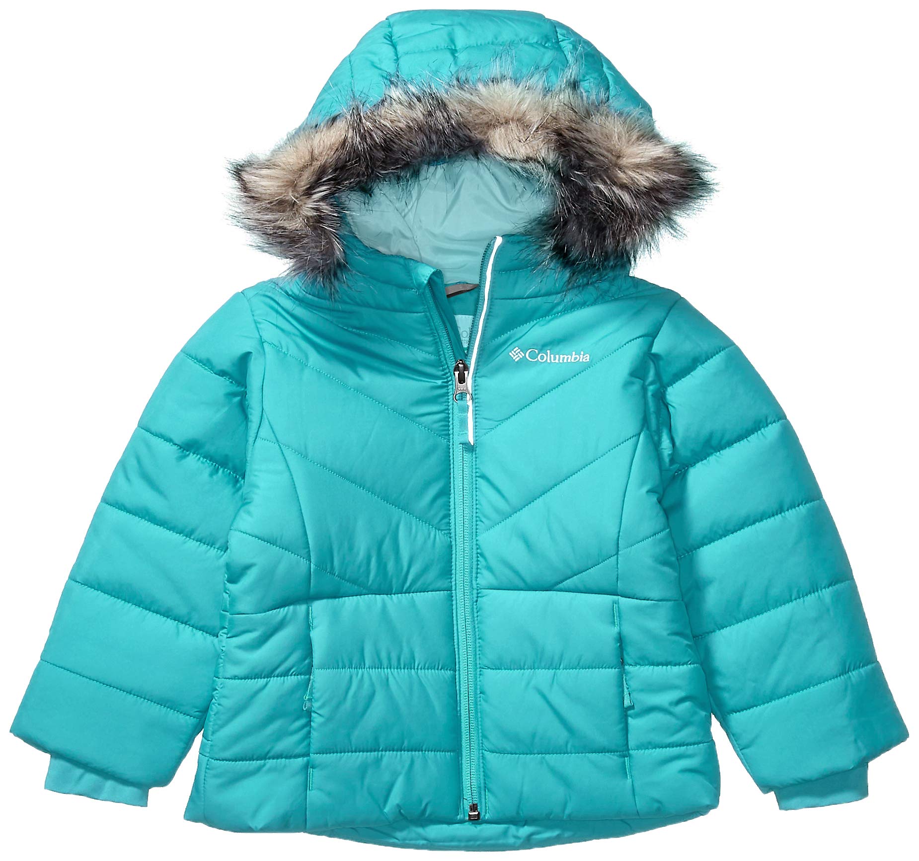 Columbia Toddler Girls Katelyn Crest Waterproof Jacket - Geyser Blue, Size 3T - Lightweight Raincoat for Outdoor Play & Preschool Activities