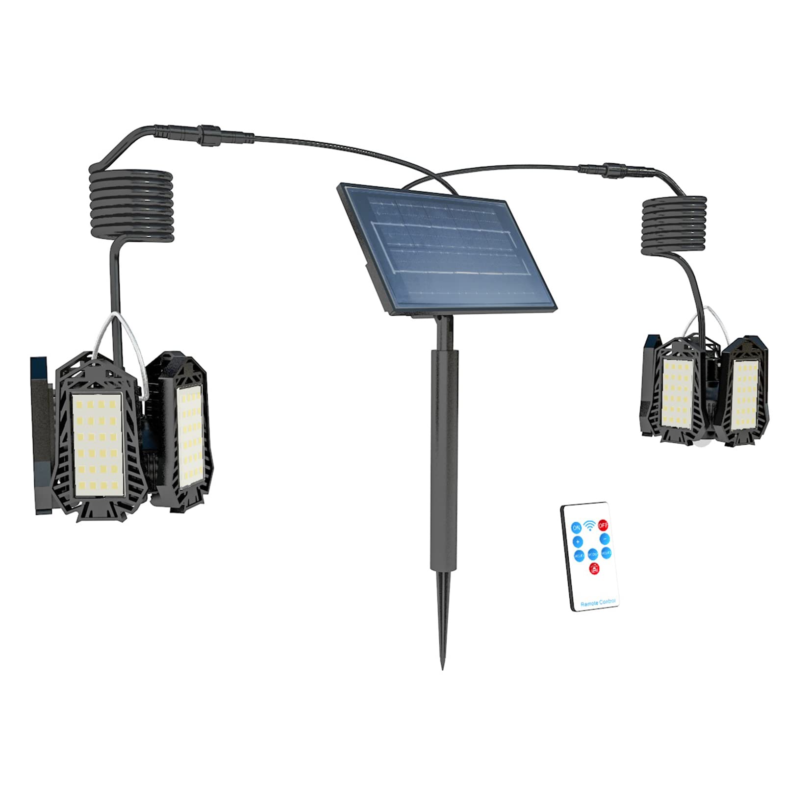 GoolRC 60 LED Solar Pendant Light - Waterproof Foldable Solar Garage Light with Remote Control, 5-Leaf Design for Indoor/Outdoor Use - Perfect for Gazebo, Shed, Porch, Garage, Shop & Home Decoration | Energy-Efficient Solar Lighting Solution