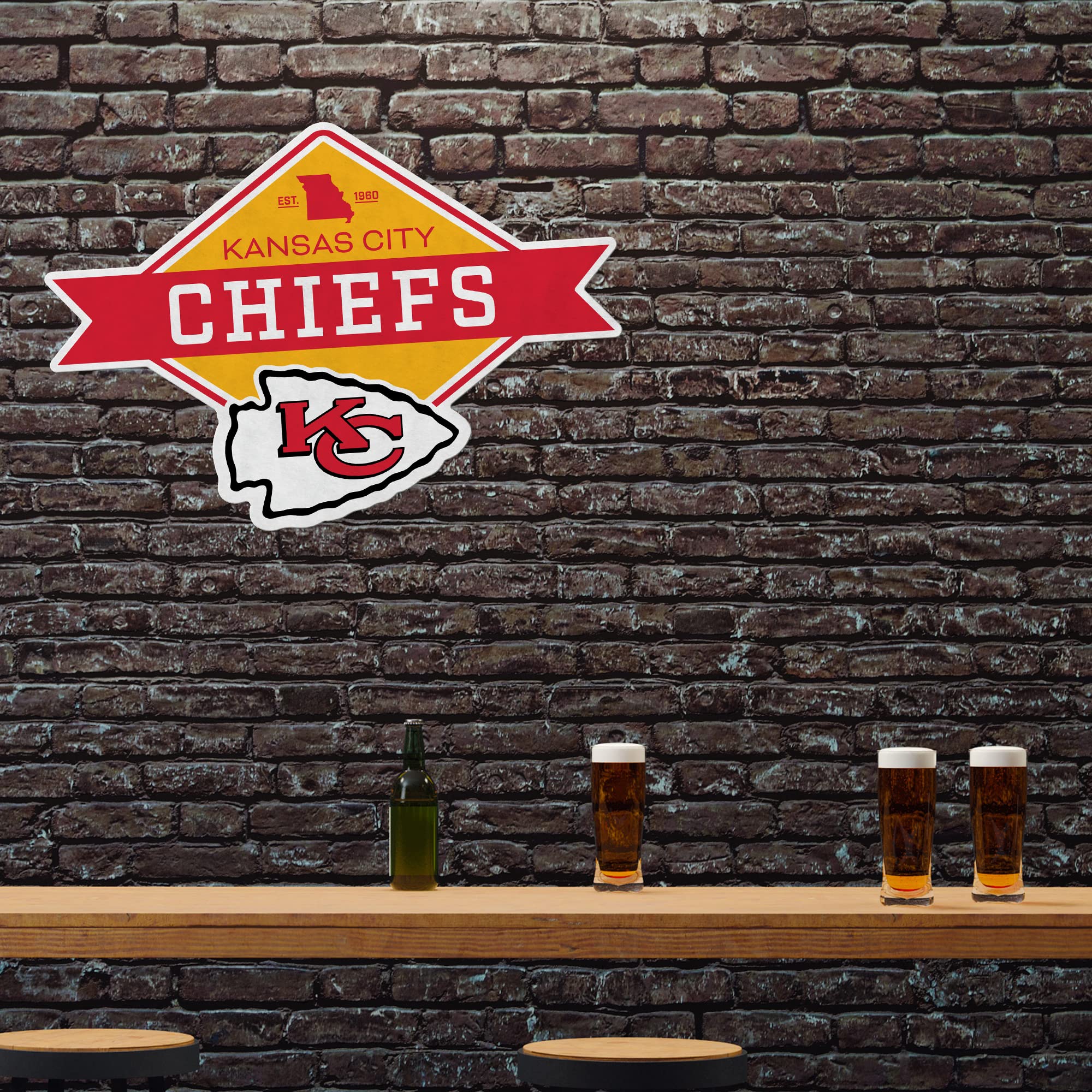NFL Diamond Shape Cut Pennant - Soft Felt Football Team Banner for Home & Living Room Decor - Easy to Hang - Perfect for Game Day, Sports Themed Parties & Man Cave Decor