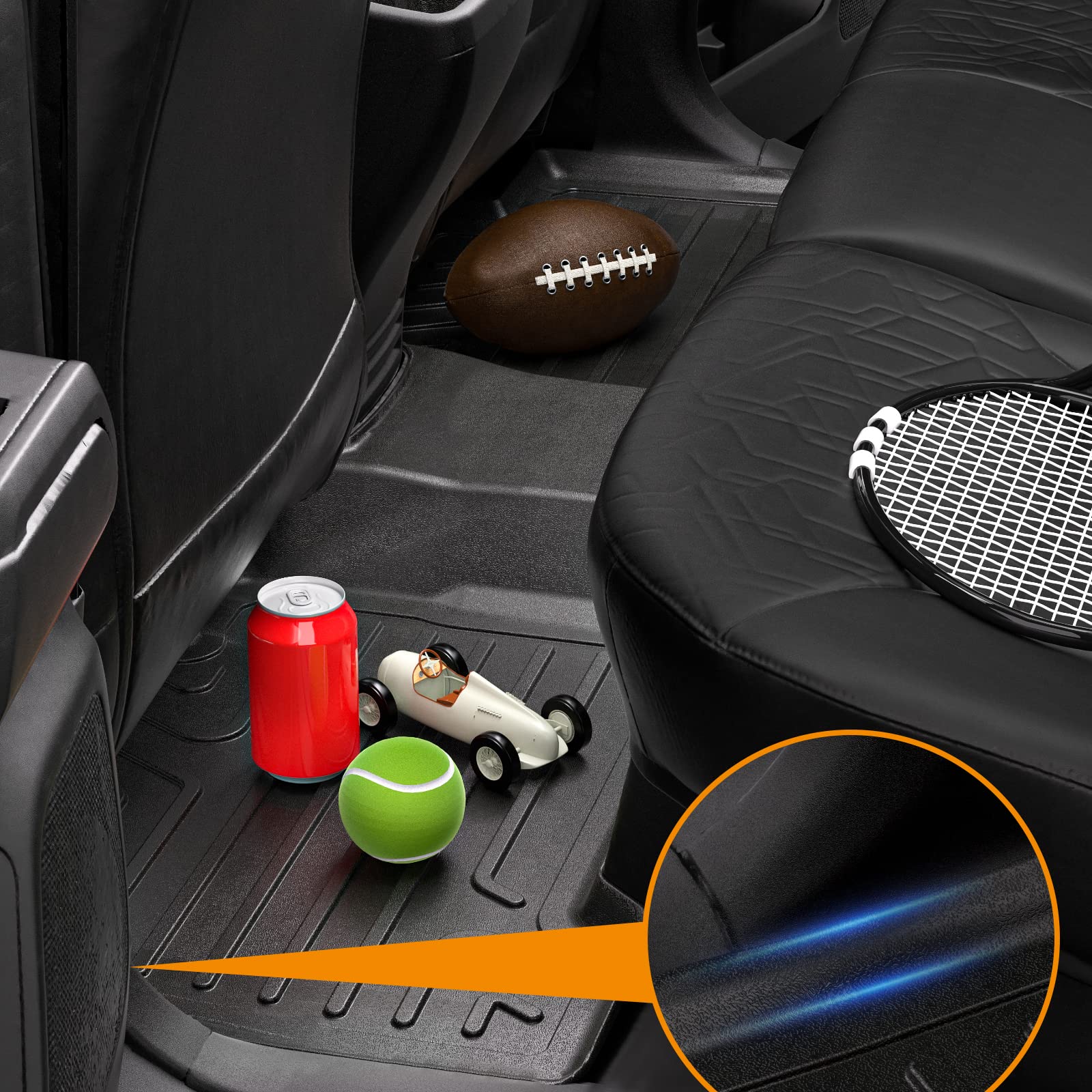 GORWARE 3D All-Weather Floor Mats for Toyota Tacoma 2018-2023 | Custom Fit TPE Floor Liners with High Side Protection | Front & Rear Row Car Mats | Perfect for Off-Road, Daily Commute & Family Road Trips