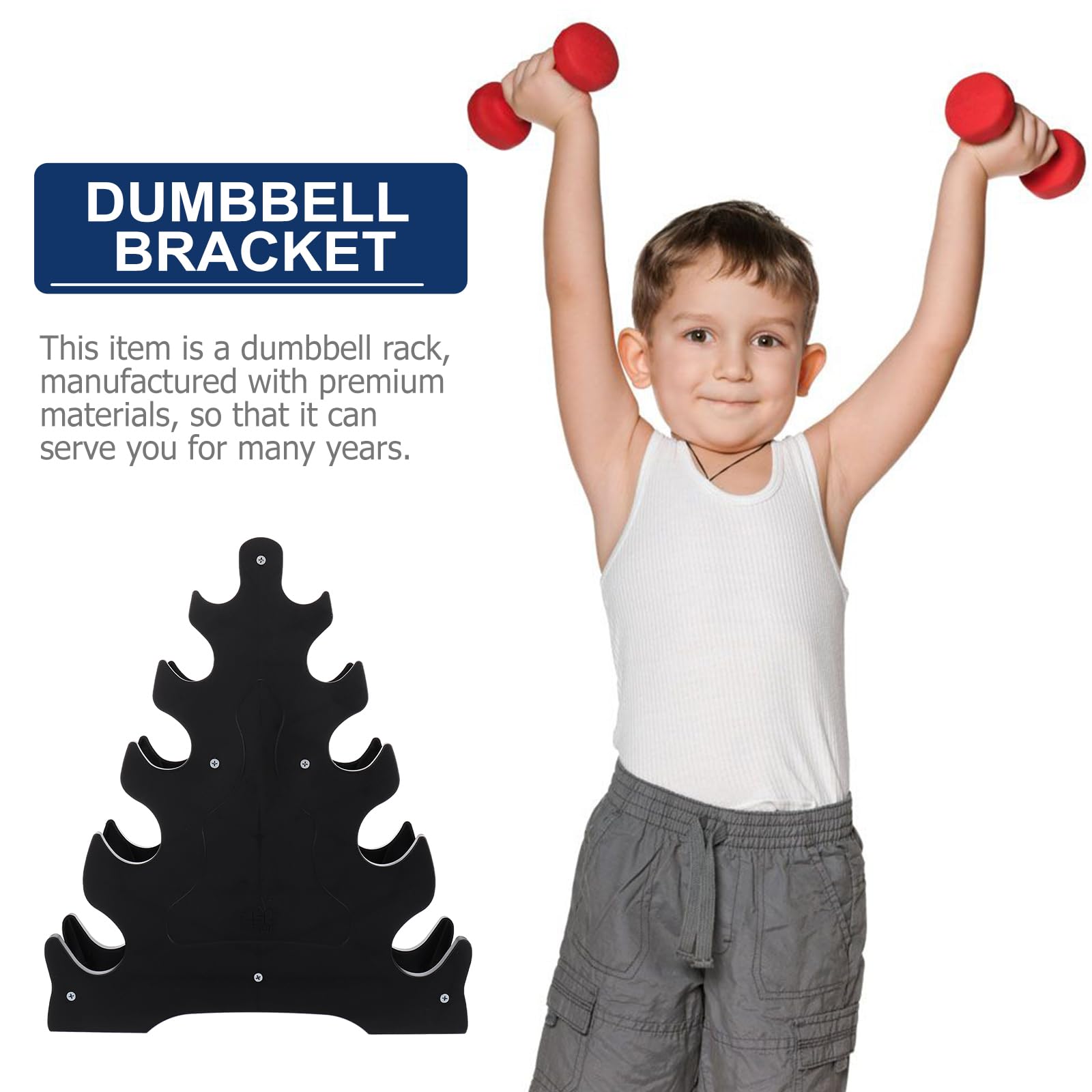 BESPORTBLE 5-Tier Dumbbell Stand Rack - Heavy Duty Dumbbell Storage Organizer for Home Gym, Workout Equipment Holder for Weights 5-50 lbs - Perfect for Garage, Basement & Fitness Room Organization