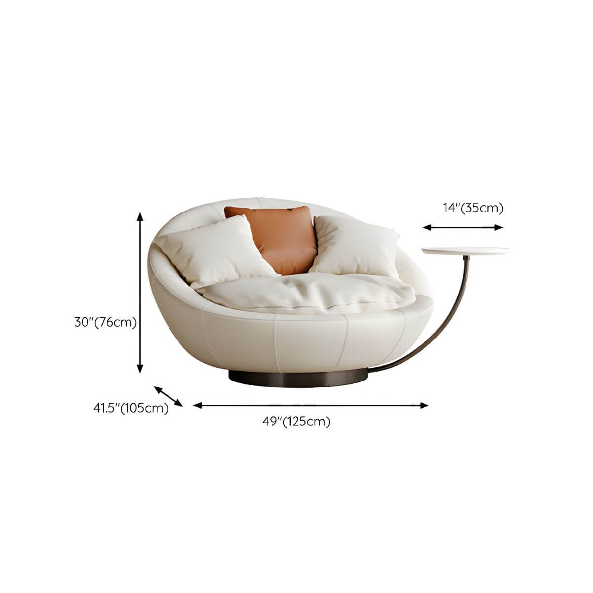 Modern White Swivel High Back Chair with Oversized Seat - Comfortable Office & Living Room Furniture for Home & Workspace