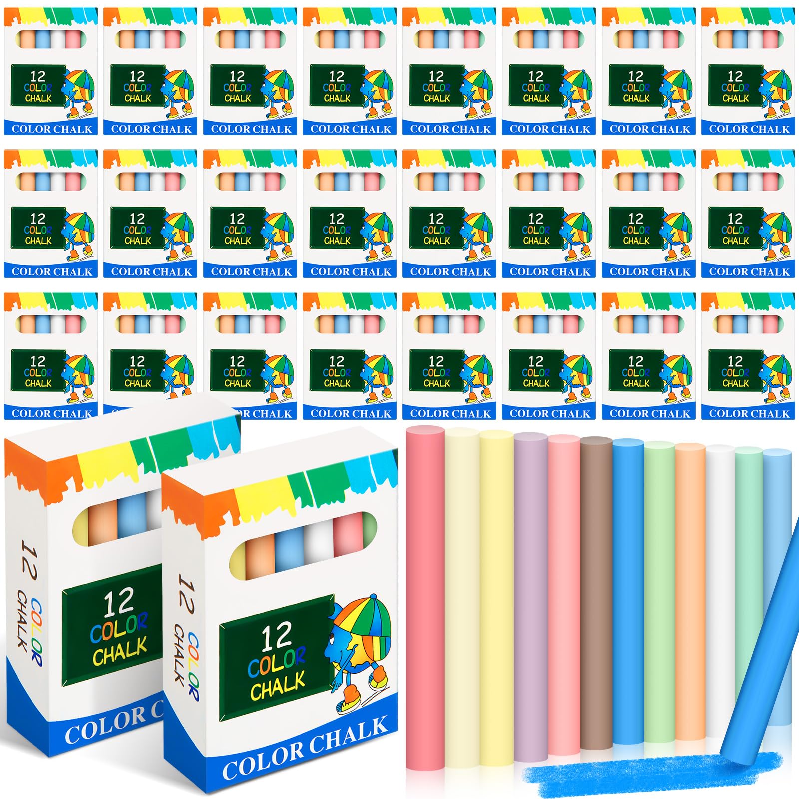 **Yeaqee 1800-Piece Low-Dust Colored Chalk Set - Non-Toxic Chalk Sticks for Chalkboard & Blackboard - Bulk School Supplies for Teachers & Kids - Perfect for Classroom Prizes, Gifts & Goody Bag Fillers - Ideal for Schools, Art Projects & Home Learning**