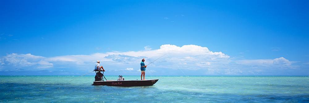 Peel & Stick Wall Mural - Small Boat Tarpon Fishing in Islamorada (60x20 Inches) | Self-Adhesive Removable Wallpaper for Bedroom, Living Room, Office & Nursery Decor