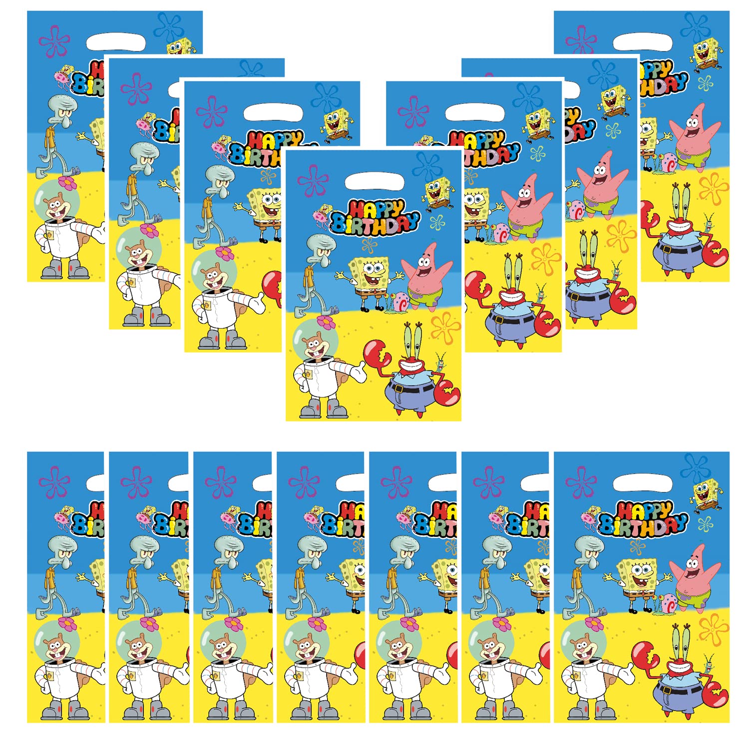 30-Piece Sponge Party Gift Bags - Colorful Candy Favor Bags for Birthday Party Decorations & Kids Party Supplies | Perfect for Birthday Favors, Baby Showers & Classroom Treats