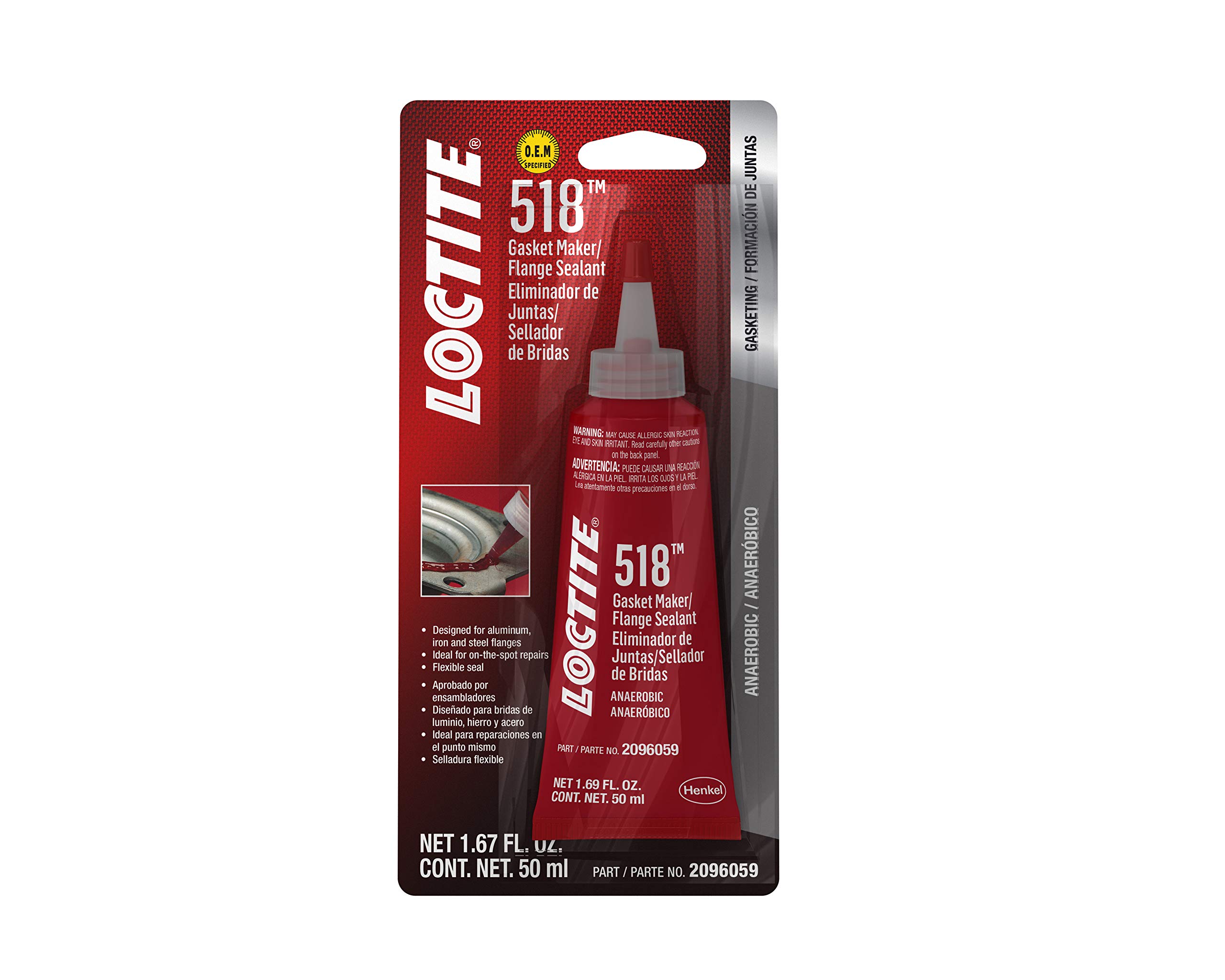 LOCTITE 518 Gasket Maker Flange Sealant - High Temperature Resistant Anaerobic Gasket Sealant for Automotive, Marine & Industrial Applications - Perfect for Engine Gaskets, Transmission Seals & Pipe Flanges
