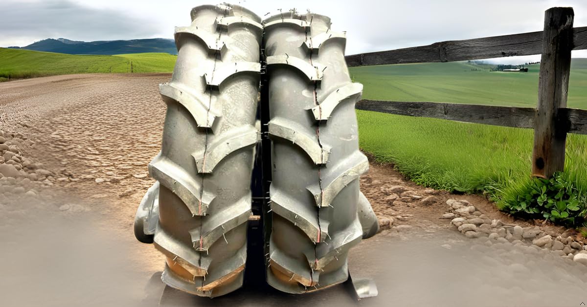**Set of 2 New 7-16 Farm Tractor Lug R-1 Tires with Tubes – Heavy-Duty Agricultural Tires for Tractors, Implements, and Off-Road Use**