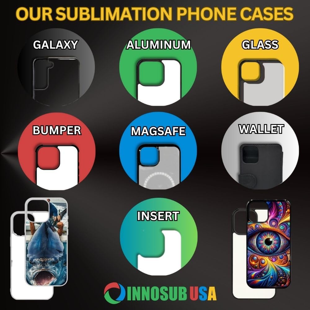 INNOSUB 5X Sublimation Blank Wallet Flip Cases for Apple iPhone 13 - 3 Credit Card Slots | Dye Sublimation Phone Cover | Printable Phone Case | Made in USA | Perfect for DIY Customization, Gift Giving & Everyday Use