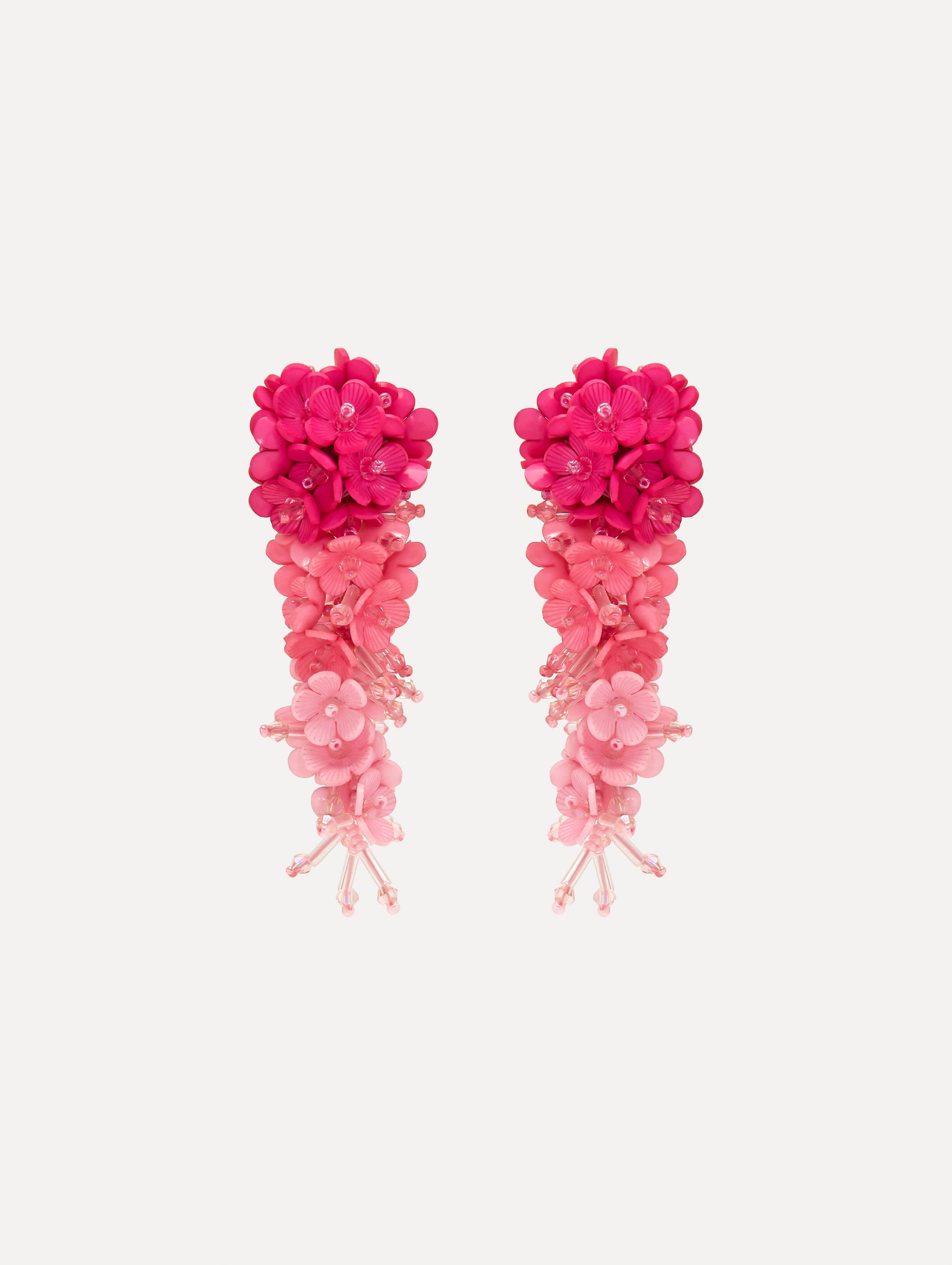 Elegant Flower Bouquet Clip-On Earrings for Women - Fashionable Floral Dangle Earrings for Weddings, Parties & Everyday Wear