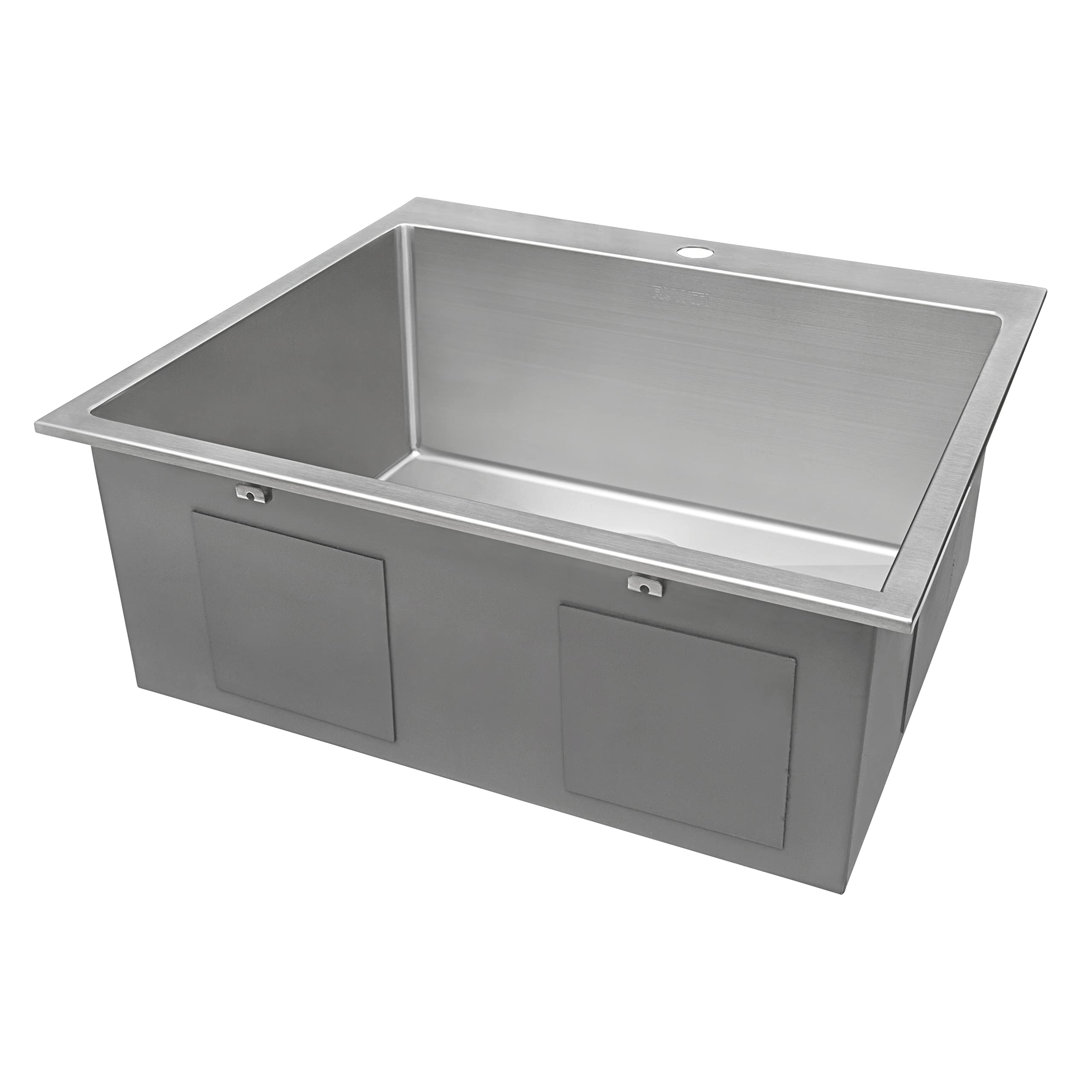 Ruvati 25 x 22 x 12 Inch Stainless Steel Utility Sink - 16 Gauge Topmount Laundry Sink with Rounded Corners (Model RVU6015) - Perfect for Laundry Rooms, Basements, Garages & RV Use