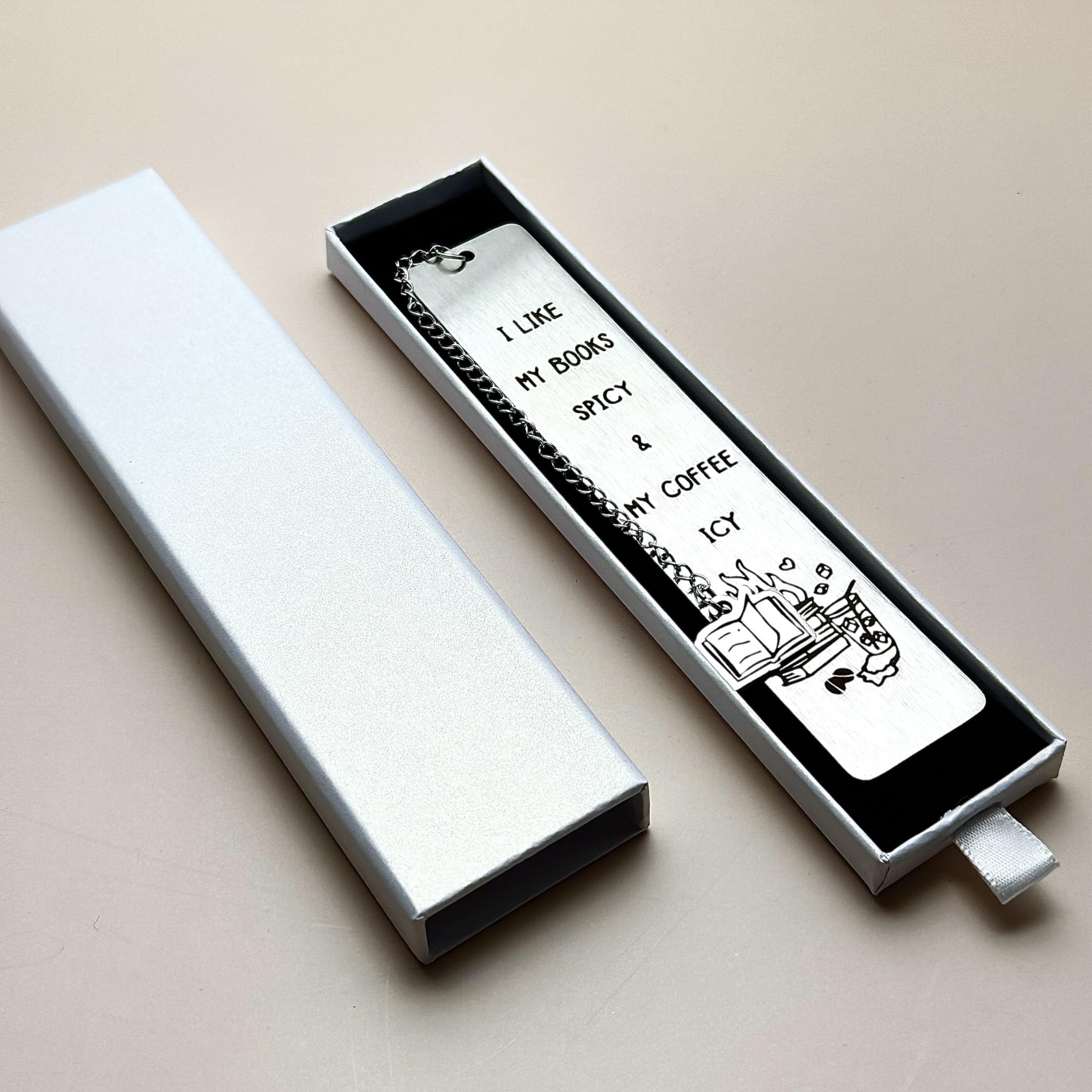 Spicy Bookmark for Women - Unique Reading Accessories, Funny Book Lover Gifts for Coffee Drinkers & Book Club Members - Perfect Birthday Present for Readers & Best Friends (Ideal for Book Clubs, Coffee Dates & Reading Nooks)