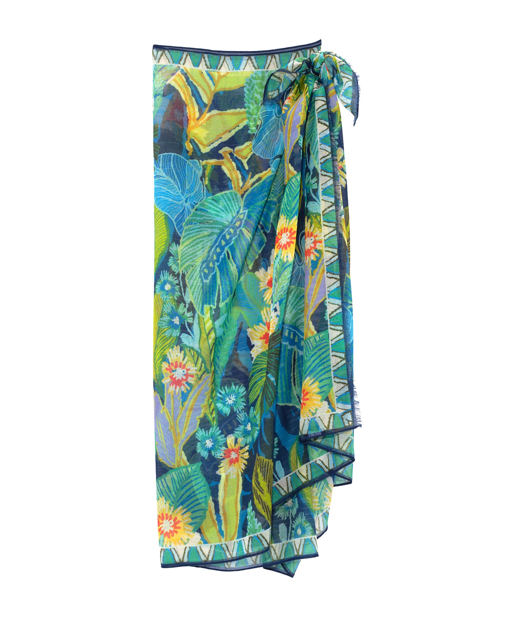 Stylish Rainforest Print Sarong Wrap - Lightweight Beach Cover-Up for Women, Perfect for Pool, Vacation & Summer Outfits