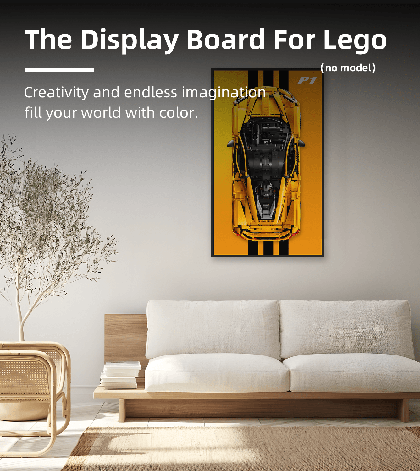Lego Technic McLaren P1 42172 Wall Mount Display Stand - Secure & Stylish Hanging Solution for Lego Car Models - Perfect for Home, Office, or Gift Showcase