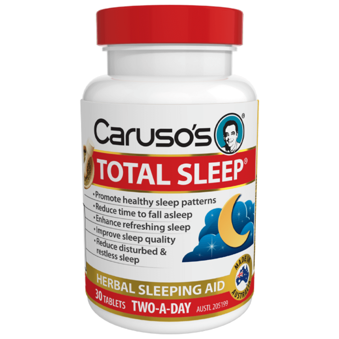 Caruso's Total Sleep - Natural Sleep Aid Supplement for Adults, Promotes Relaxation & Deep Sleep - Perfect for Stress Relief & Insomnia Relief at Night