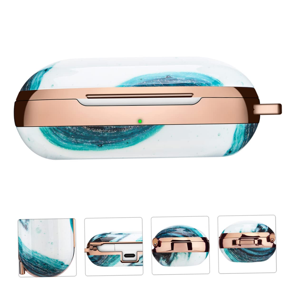 **Angoily 1pc Hard Shell PC Headphone Case with Built-in Earphone Storage - Durable Organizer for Travel, Office & Home Use**