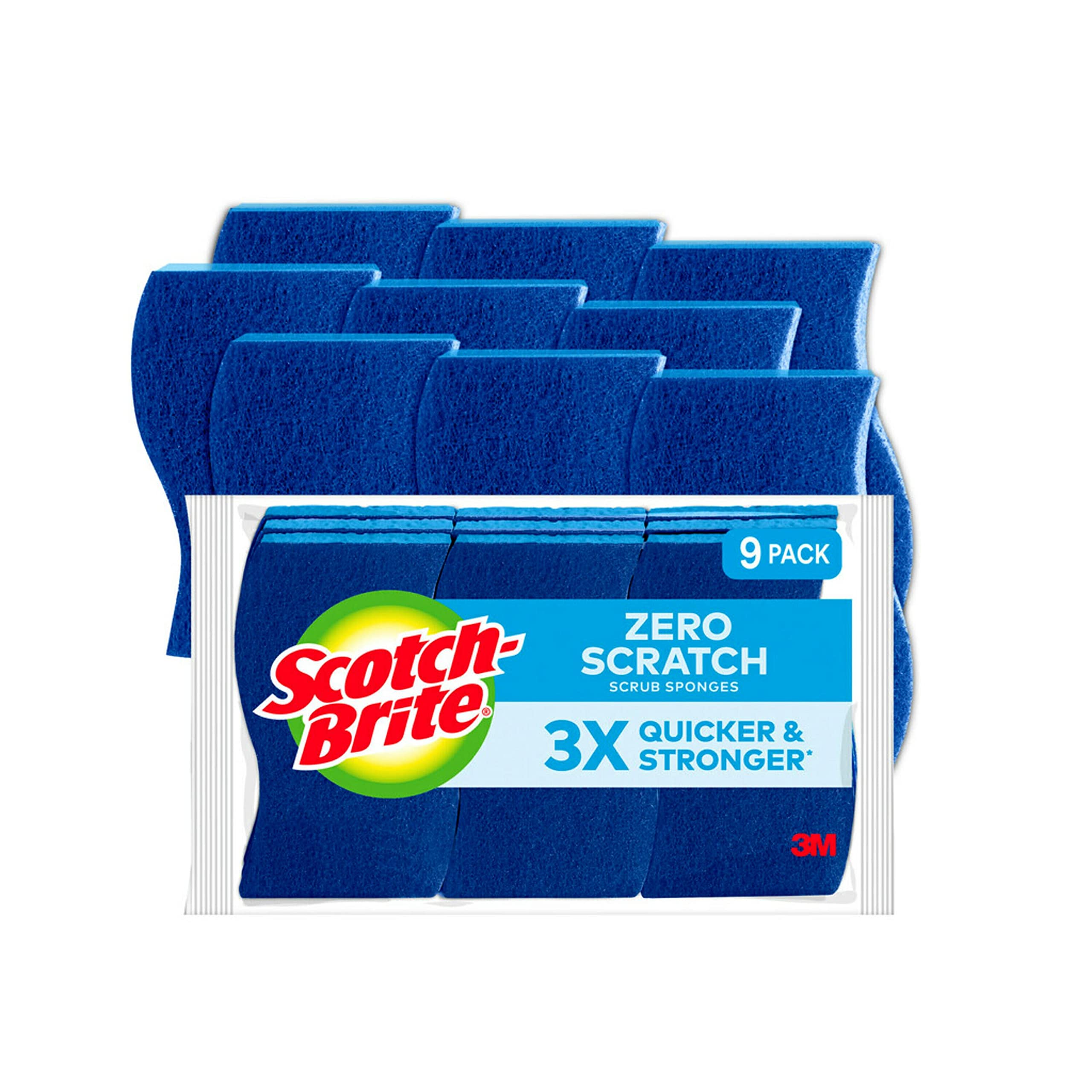 Scotch-Brite Non-Scratch Scrub Sponges - 9 Pack | Gentle Dishwashing & Kitchen Cleaning Sponges | Safe for Non-Stick Pans, Glassware & Delicate Surfaces | Perfect for Daily Dish Cleaning, Countertops & Stain Removal