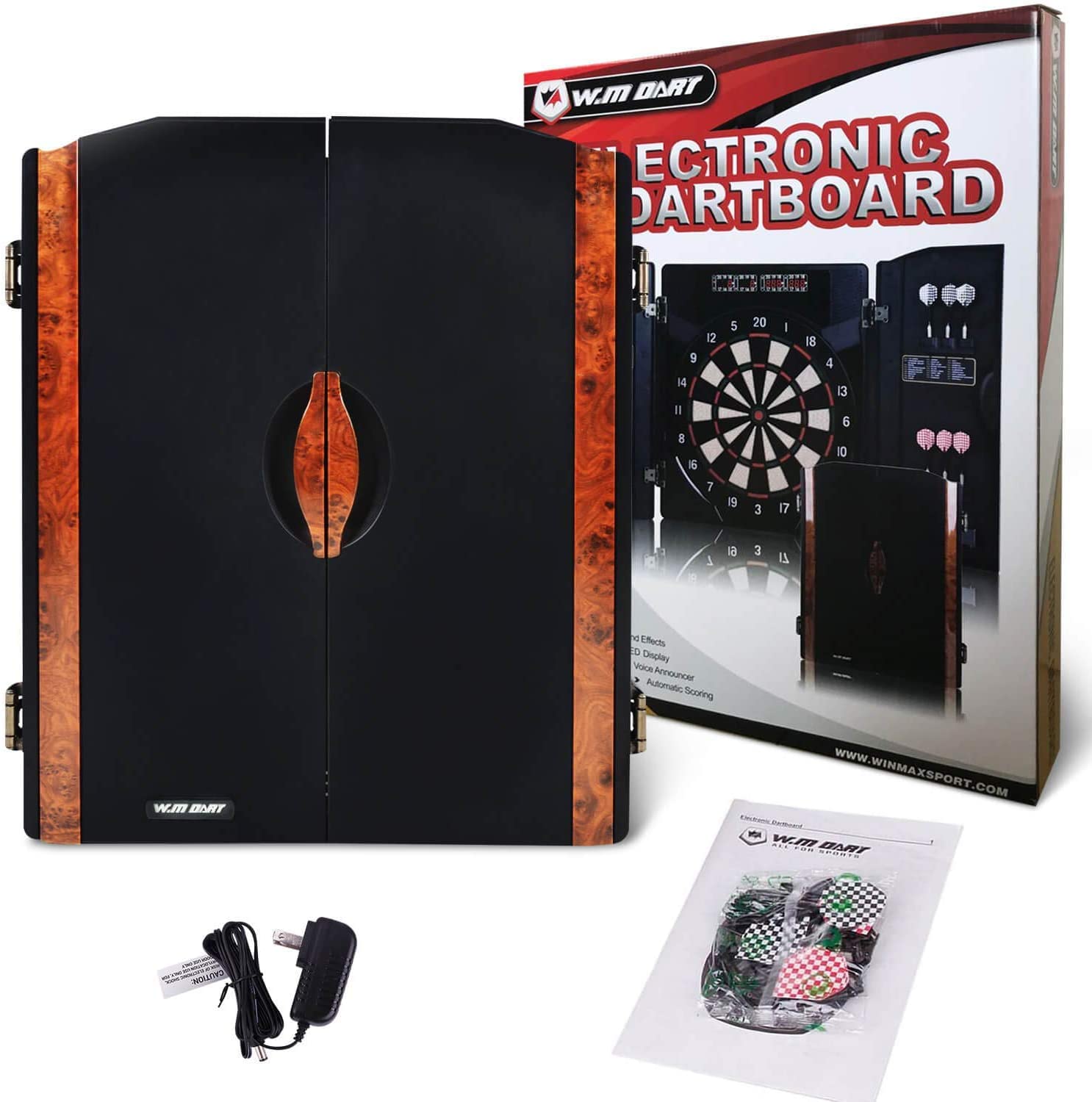 Electronic Dart Board LED Digital Dartboard for Adults with Cabinet & 12 Soft Tip Darts - Perfect for Game Rooms, Bars, and Family Game Nights