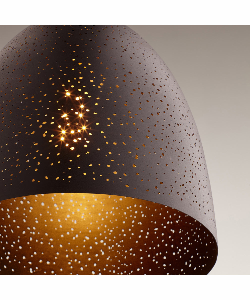 Textured Black Single Light Pendant - Modern Ceiling Fixture for Dining Room, Kitchen, or Bedroom Lighting