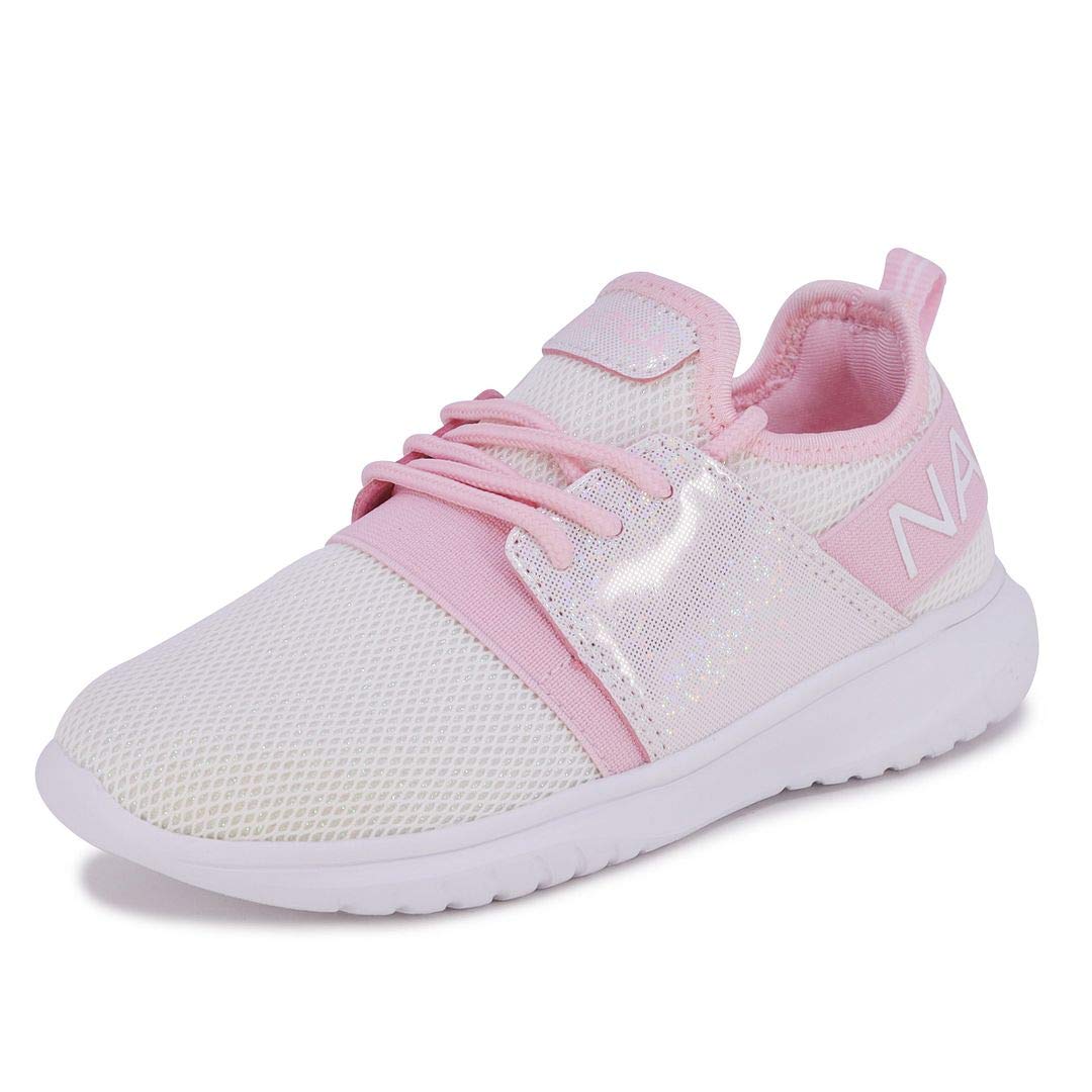 Nautica Kids Girls Metallic Fashion Sneakers - Lightweight Athletic Running Shoes for Toddler, Little & Big Kids - Perfect for School, Play & Everyday Wear