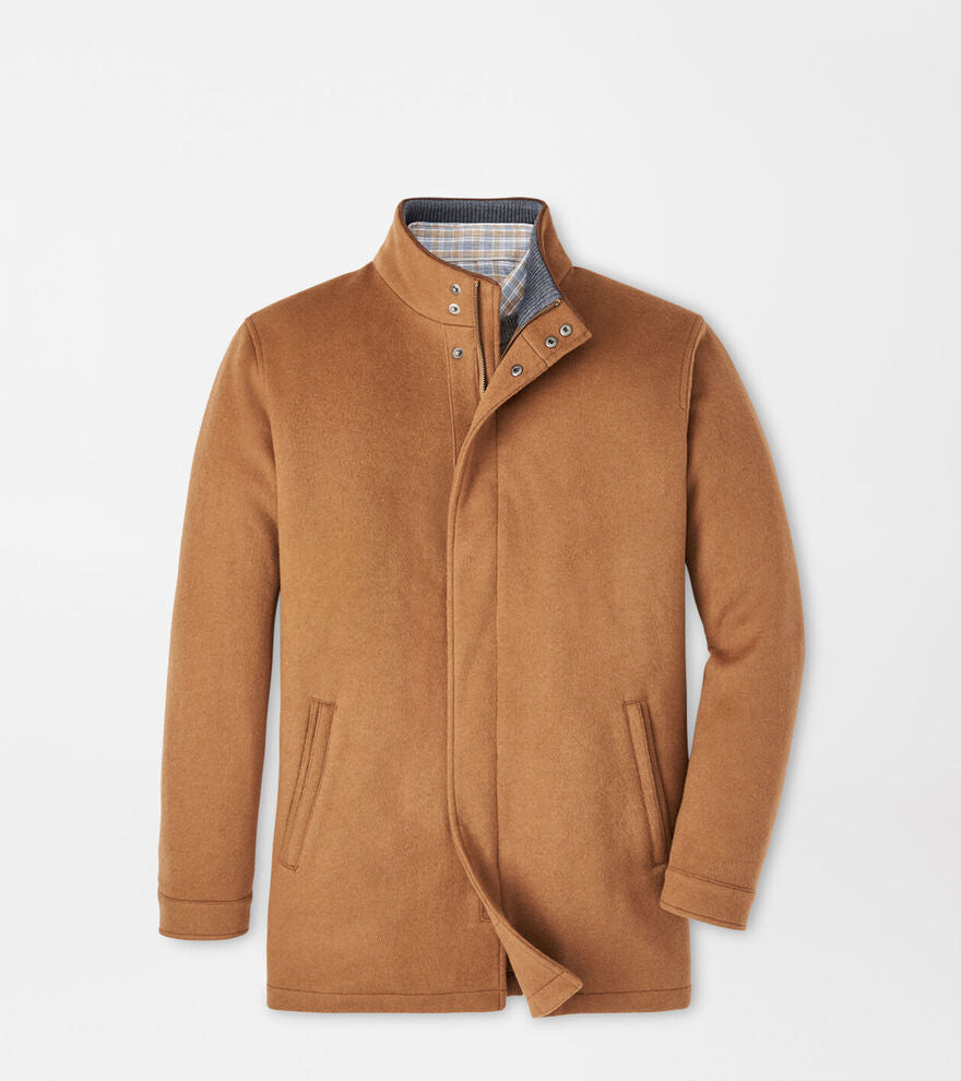 Peter Millar Men's Fleece City Coat - Warm Winter Jacket for Urban Commute & Outdoor Activities | Water-Resistant & Lightweight for Daily Wear