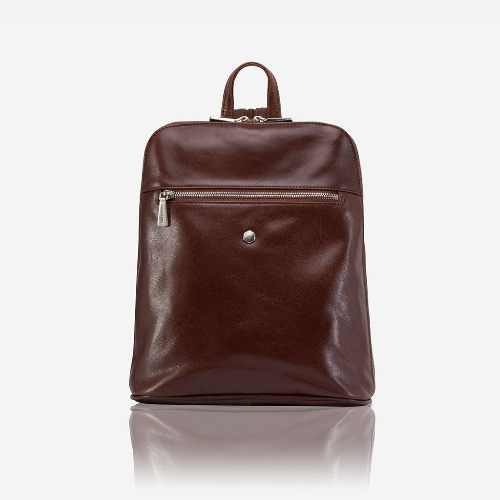 Jekyll & Hide Madrid Women's Modern Backpack - Stylish Burgundy Leather Laptop Bag for Work, Travel & College | Durable & Fashionable Backpack for Everyday Use