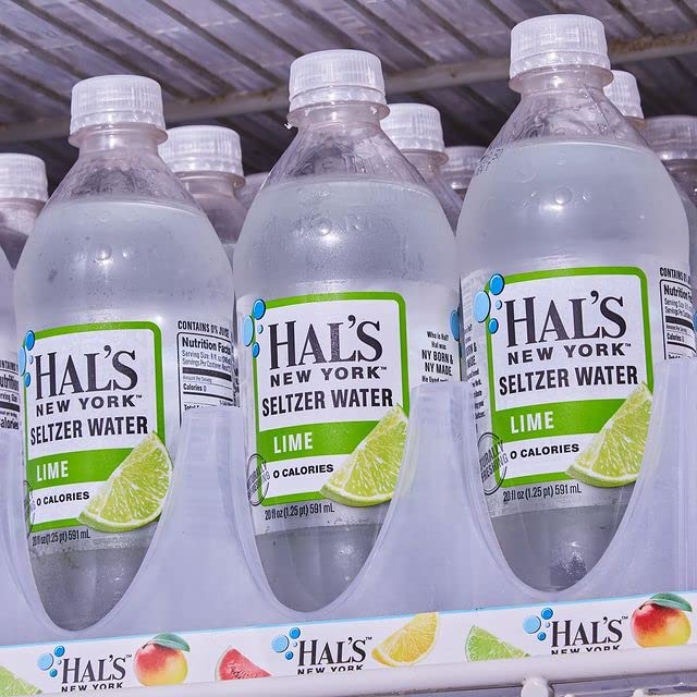 Hal's New York Seltzer Sparkling Water - Refreshing Lime Flavor, Zero Sugar, Zero Calorie, Zero Carb, 20 Fl Oz (Pack of 24) | Perfect for Parties, Office Hydration & Healthy Lifestyle