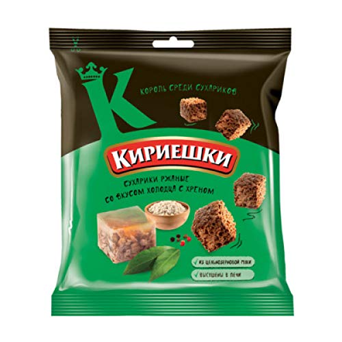 Kirieshki Rye Crackers with Horseradish Jelly - 40g Pack of 4 | Crunchy Russian Snack for Parties, Picnics & On-the-Go