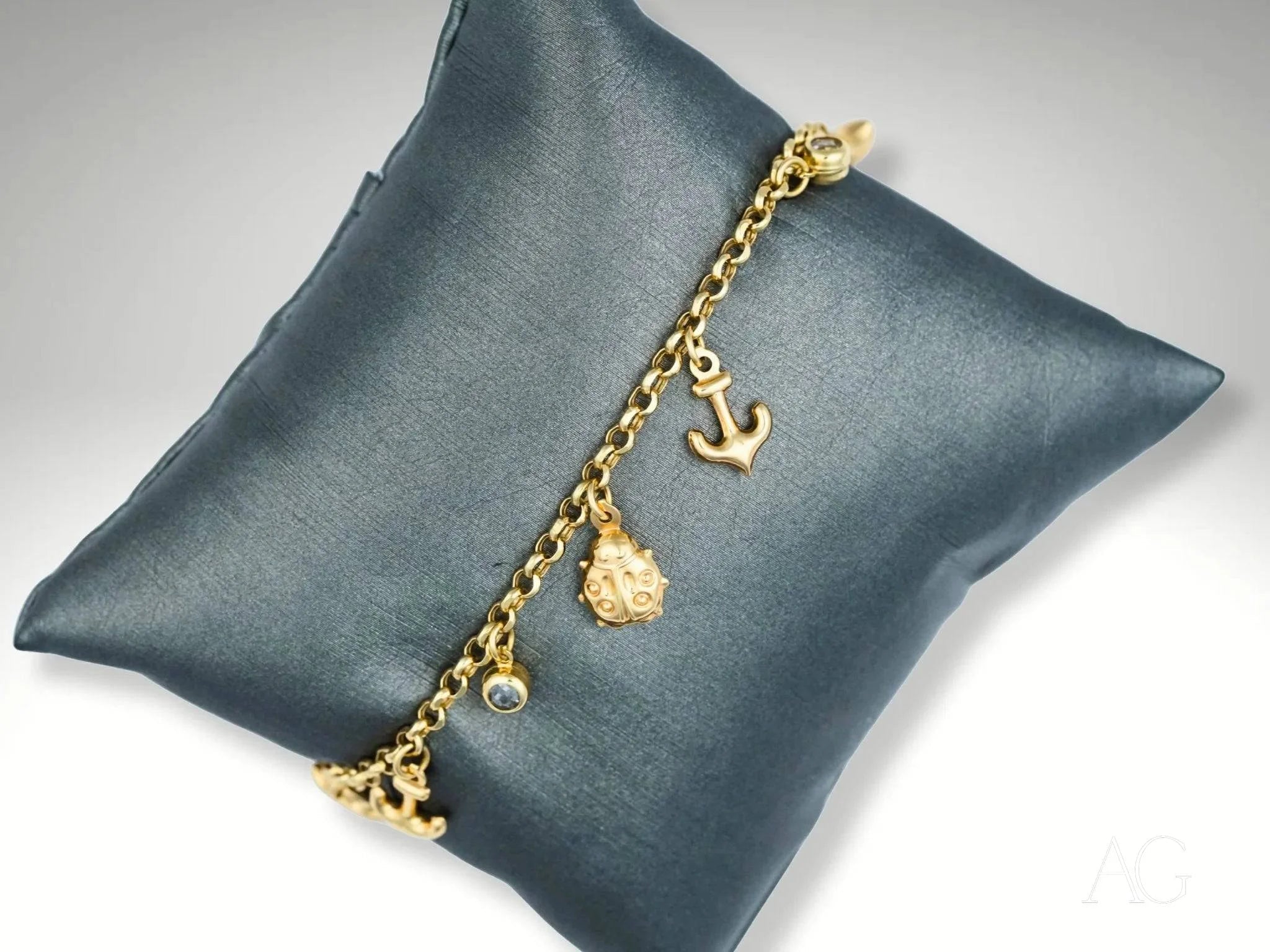 18K Gold Nautical Charm Bracelet with Sea-Inspired Charms - Elegant Jewelry for Women, Perfect for Beach Vacations, Weddings & Everyday Wear