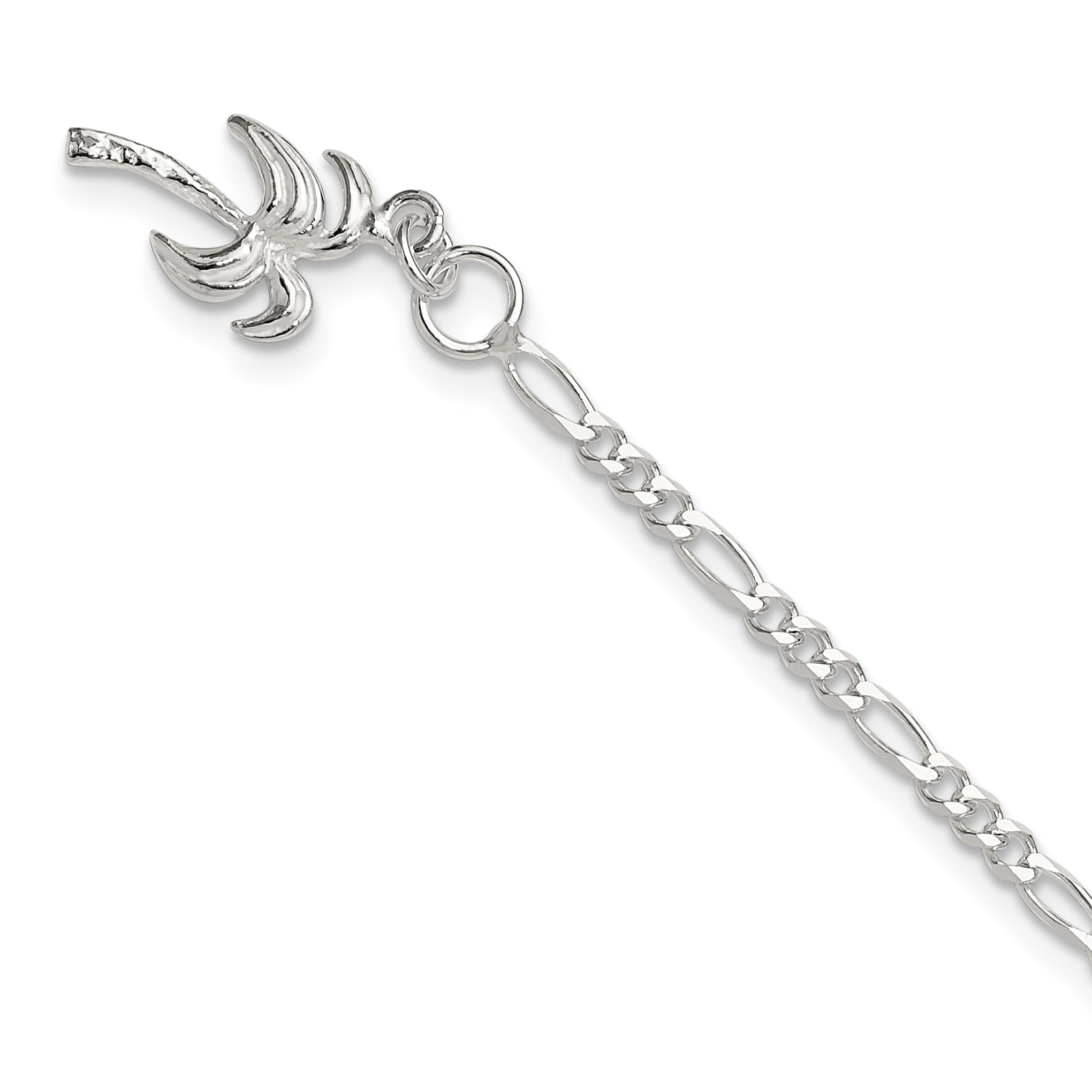 Sterling Silver Palm Tree Anklet for Women - Dainty Beach Jewelry, Adjustable Ankle Bracelet for Summer Vacation, Boho Chic Accessory | Perfect for Beach Parties, Tropical Getaways and Everyday Wear
