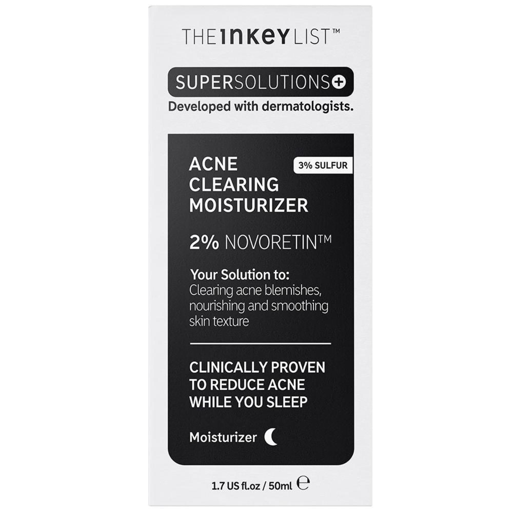 The INKEY List SuperSolutions Novoretin 2% Moisturizer - Skin Clearing Night Cream for Blemishes & Breakouts, Non-Comedogenic Face Moisturizer (1.69 fl oz) | Perfect for Overnight Acne Treatment & Clear Skin Routine