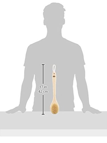 Ishimizu 00380 Dry Body Brush with Cypress Bristles for Exfoliation & Lymphatic Drainage - Perfect for Spa, Self-Care & Detox Routines