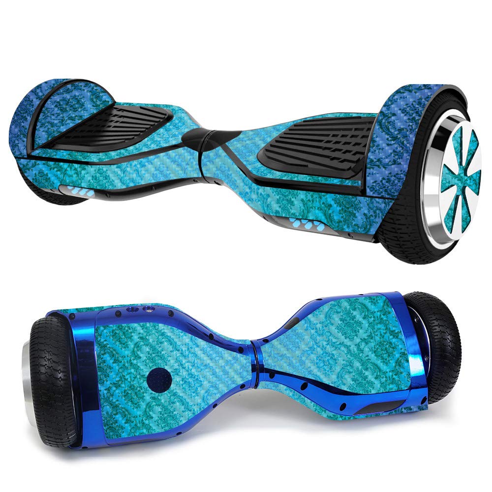 MightySkins Carbon Fiber Skin for Ultra Hoverboard - Blue Vintage Design | Protective & Durable Textured Vinyl Wrap | Easy to Apply, Remove & Change Styles | Made in USA | Perfect for Personalizing & Protecting Your Hoverboard at School, Parks or Commuting