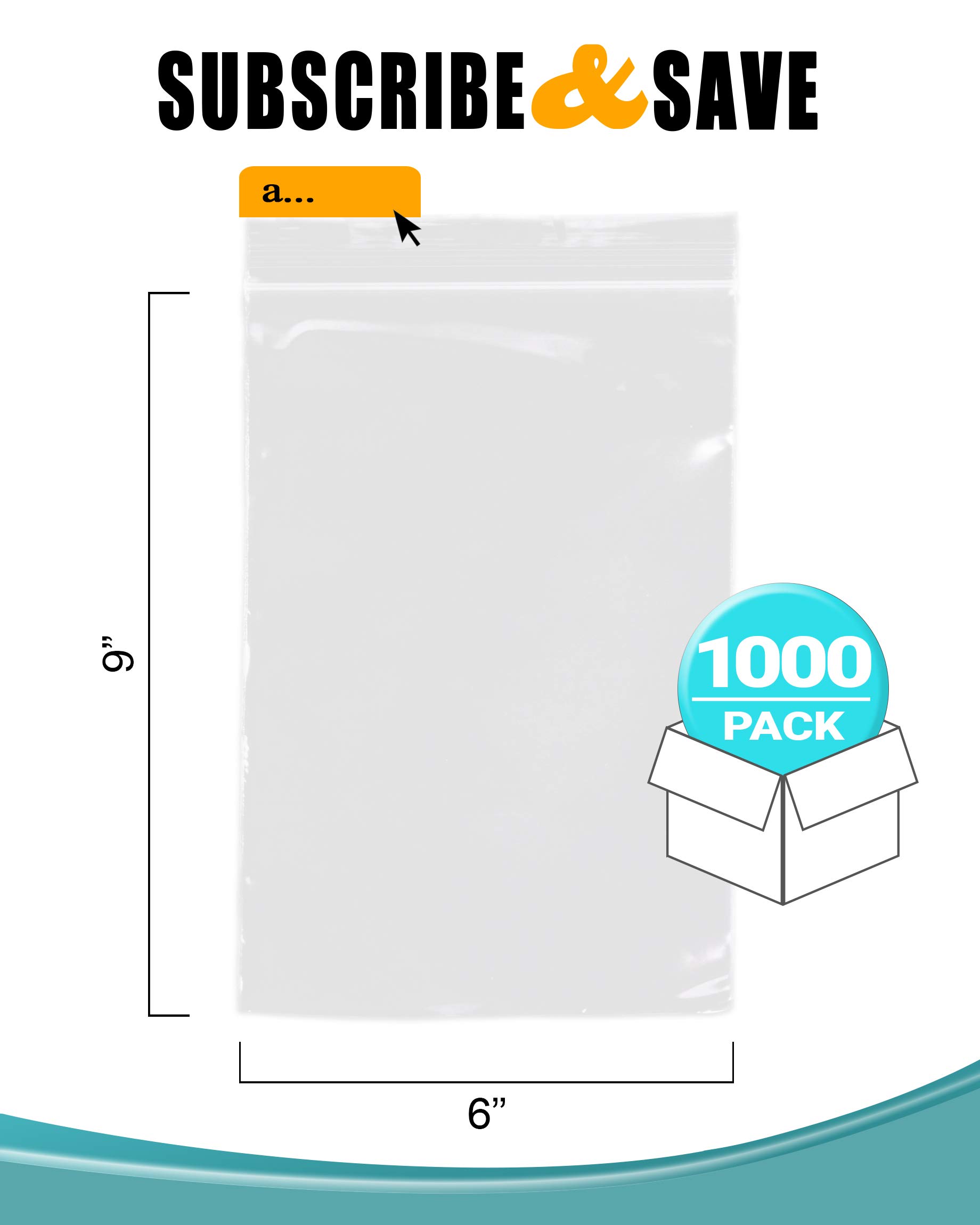 APQ 6x9 Inches Clear Reclosable Zipper Bags - 1000 Pack, 2 Mil Thick Waterproof Plastic Storage Bags with Secure Zipper Closure for Jewelry, Crafts, Beads & Small Parts | Ideal for Organizing, Packaging, Shipping & Industrial Use