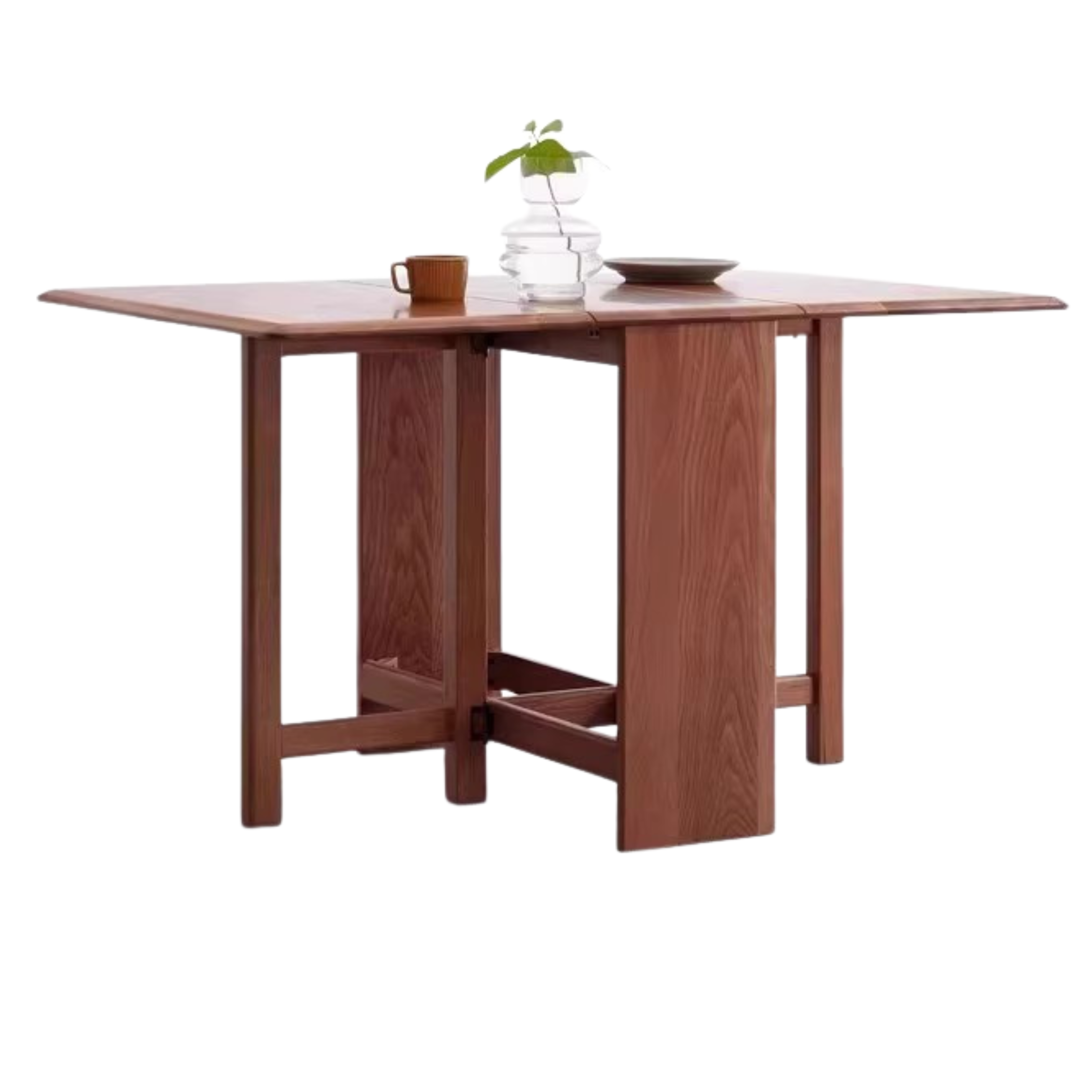 Solid Oak Folding Dining Table - Extendable Wooden Table for Small Spaces | Perfect for Apartments, Patios & Outdoor Entertaining