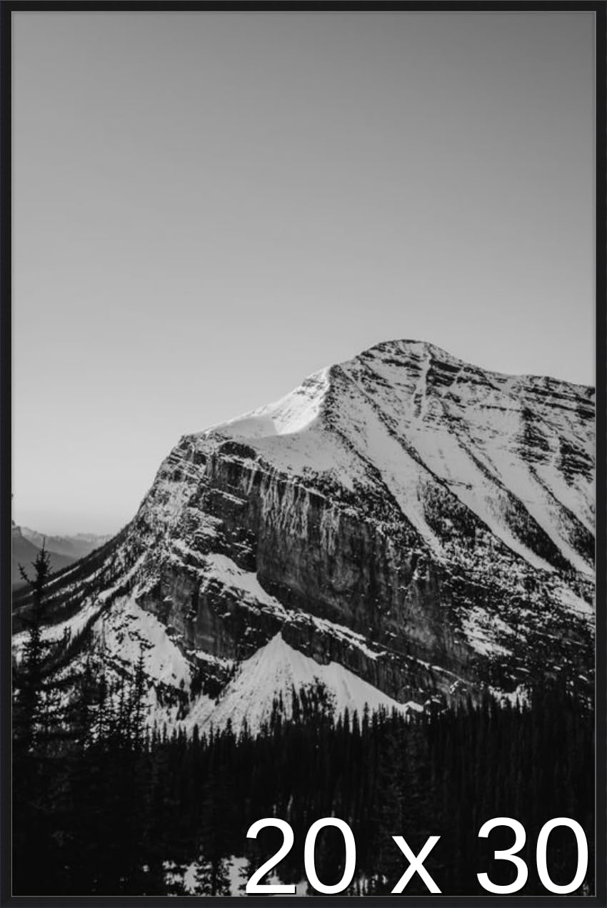 Frame It Easy 20.1x30 Inch Satin Black Metal Picture Frame - Ashford Collection - Perfect for Wall Art, Photos & Posters (20 1/8 x 30 Inches)