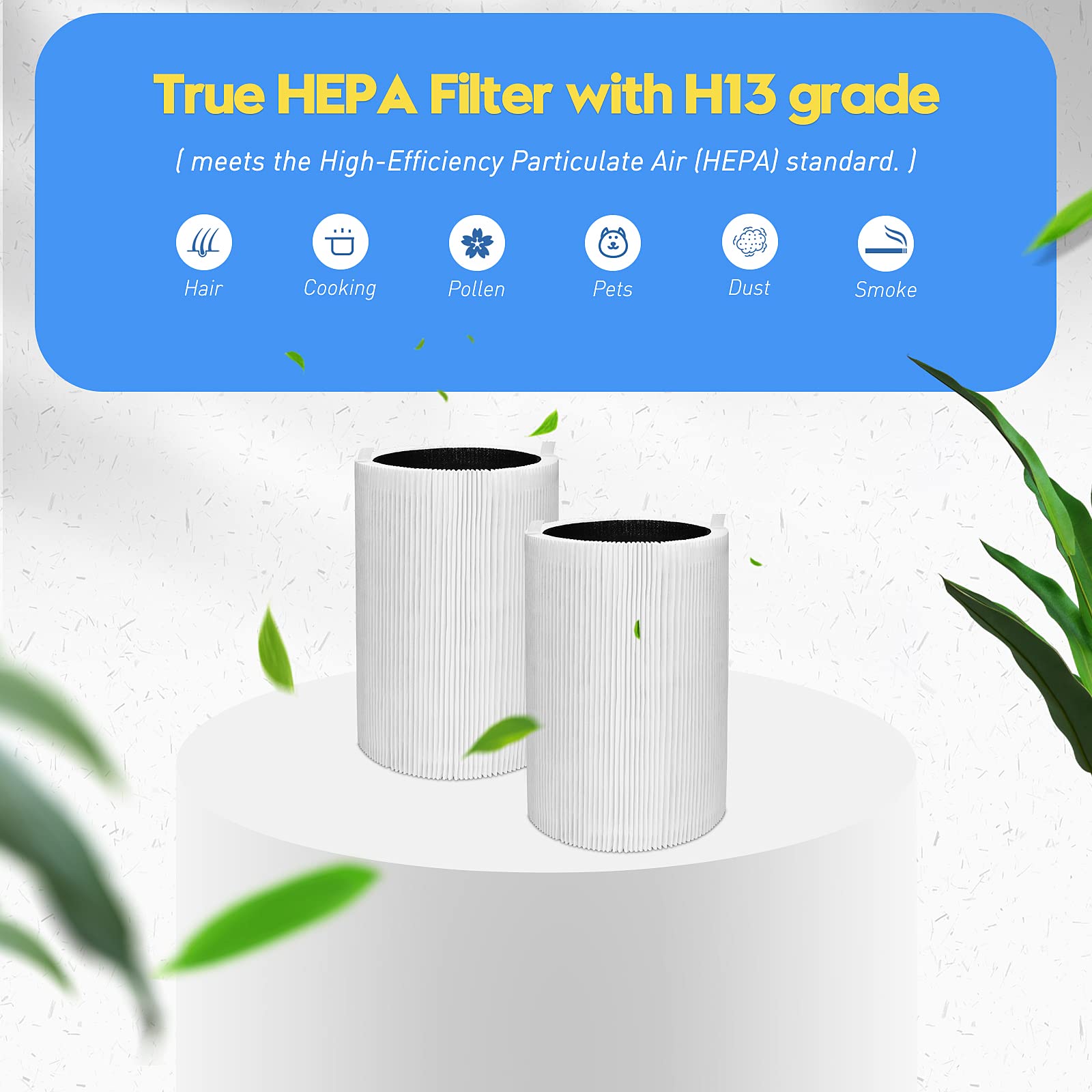 Blue Pure 411 Replacement Filters - Compatible with Blueair Blue Pure 411, 411+, 411 Auto & Mini Air Purifiers - 2 Particle + 2 Activated Carbon Filters - Perfect for Home, Office & Bedroom Air Purification