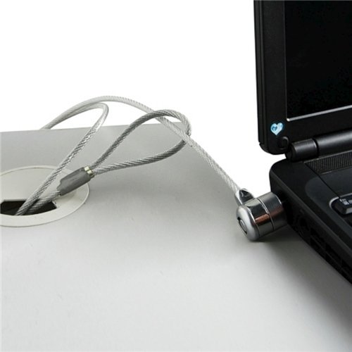Silver Tone Notebook Laptop Security Cable Lock 93cm - Anti-Theft Computer Lock for MacBook, Chromebook, PC - Perfect for Office, School, Coffee Shops & Travel
